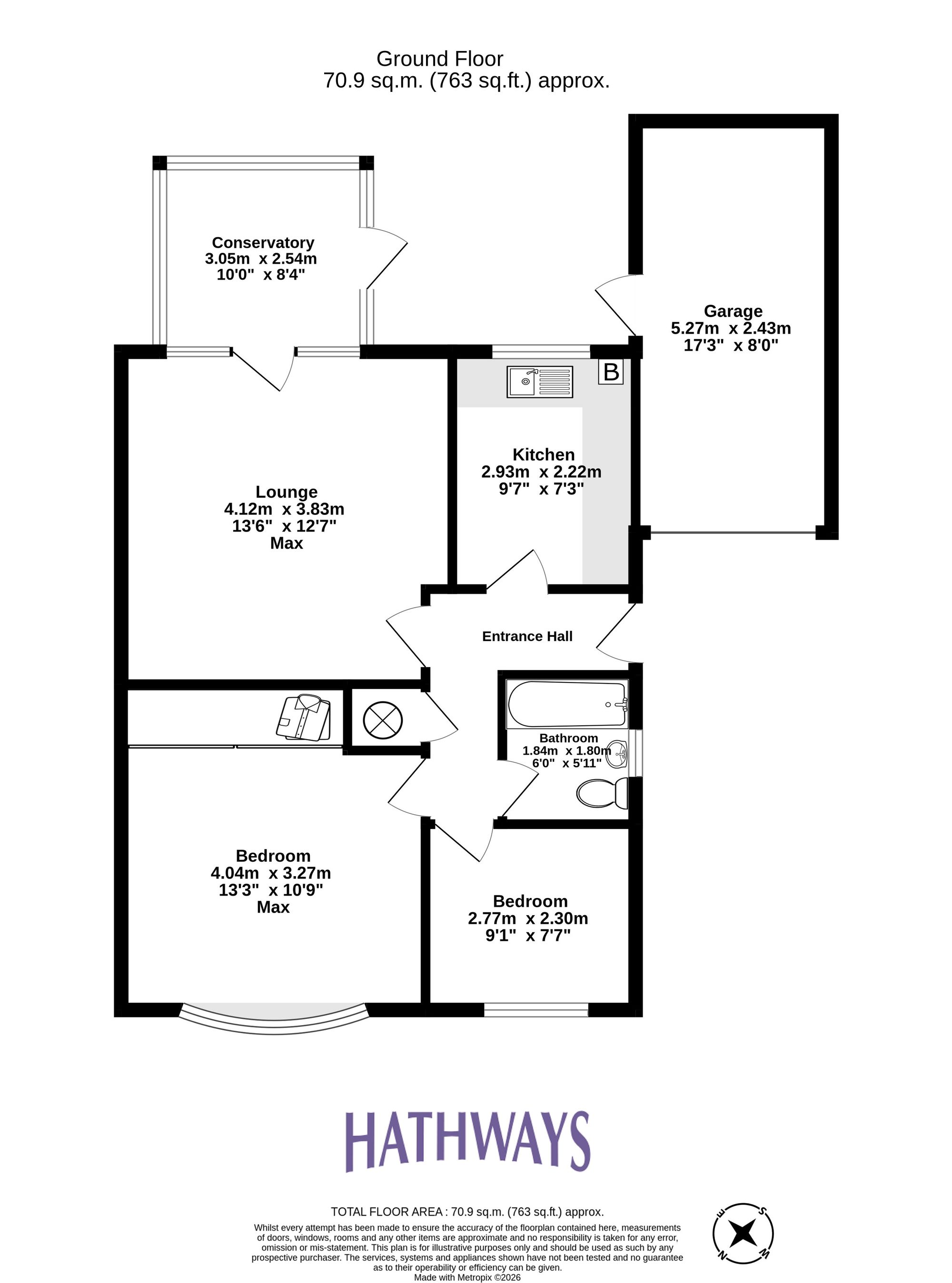 2 bed detached house for sale in Conifer Close, Newport - Property Floorplan