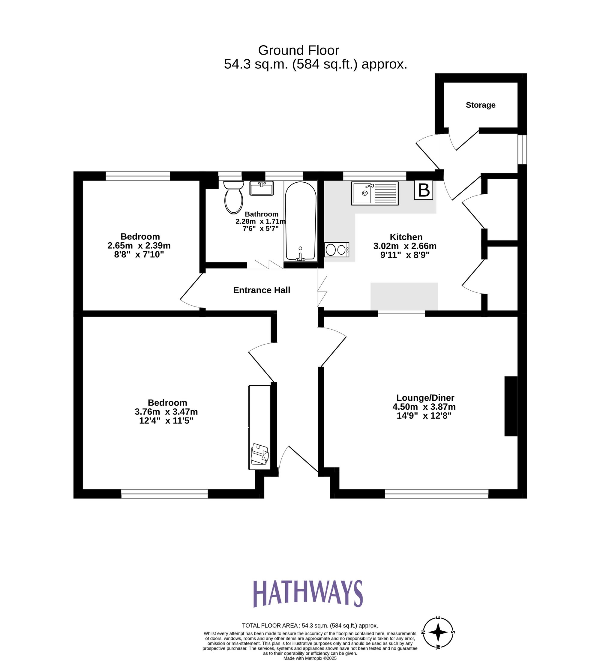2 bed flat for sale in Oaklands Road, Pontypool - Property Floorplan