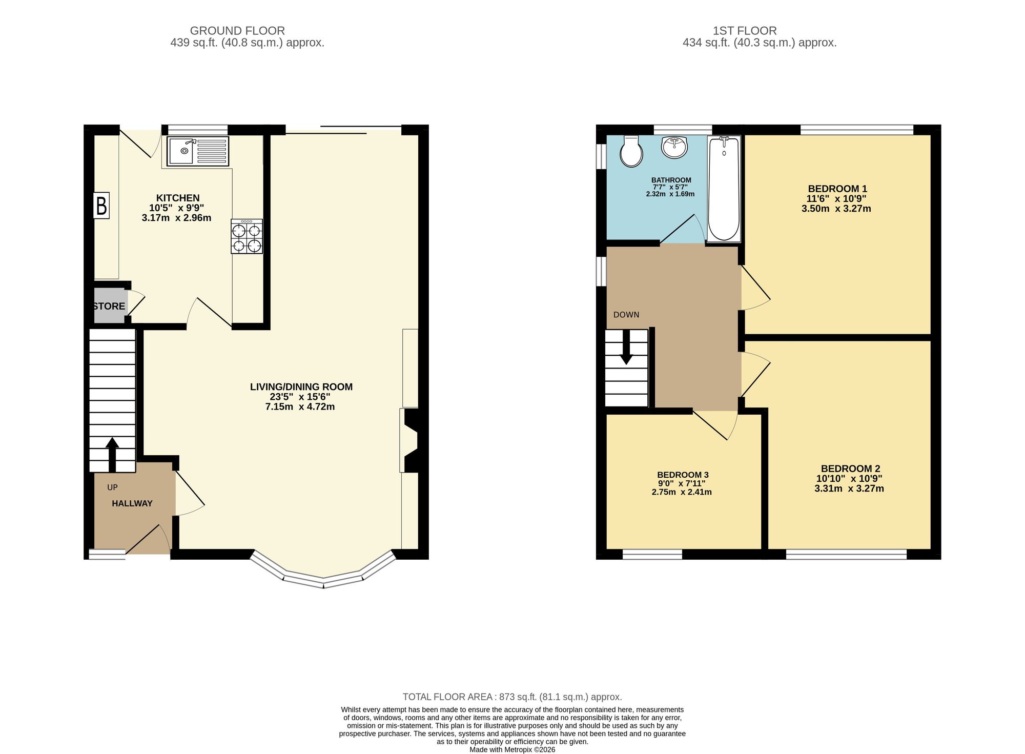 3 bed semi-detached house for sale in Heol Gwrgan, Beddau, CF38 - Property floorplan