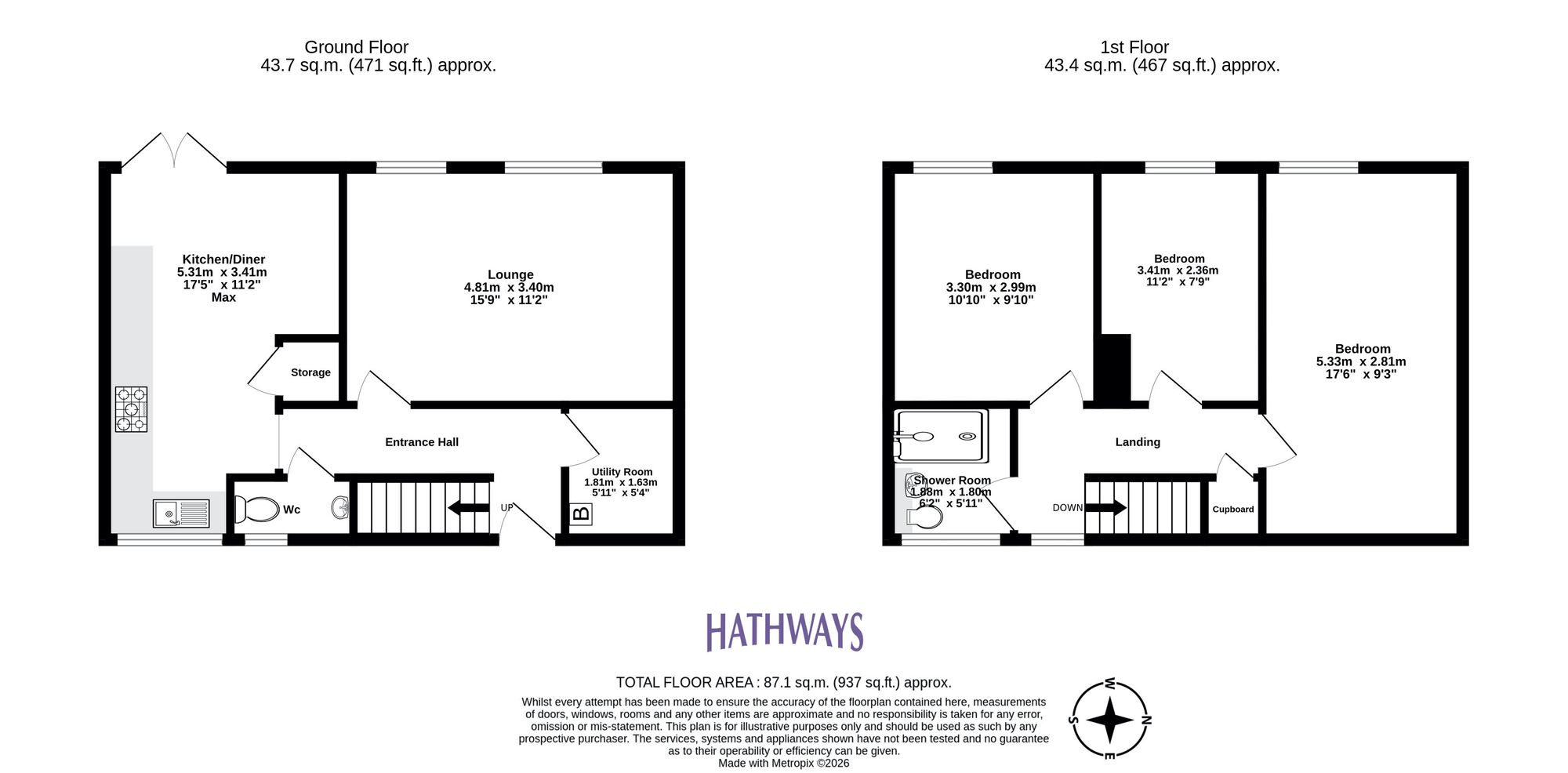 3 bed terraced house for sale in Clyffes, Greenmeadow, NP44 - Property floorplan