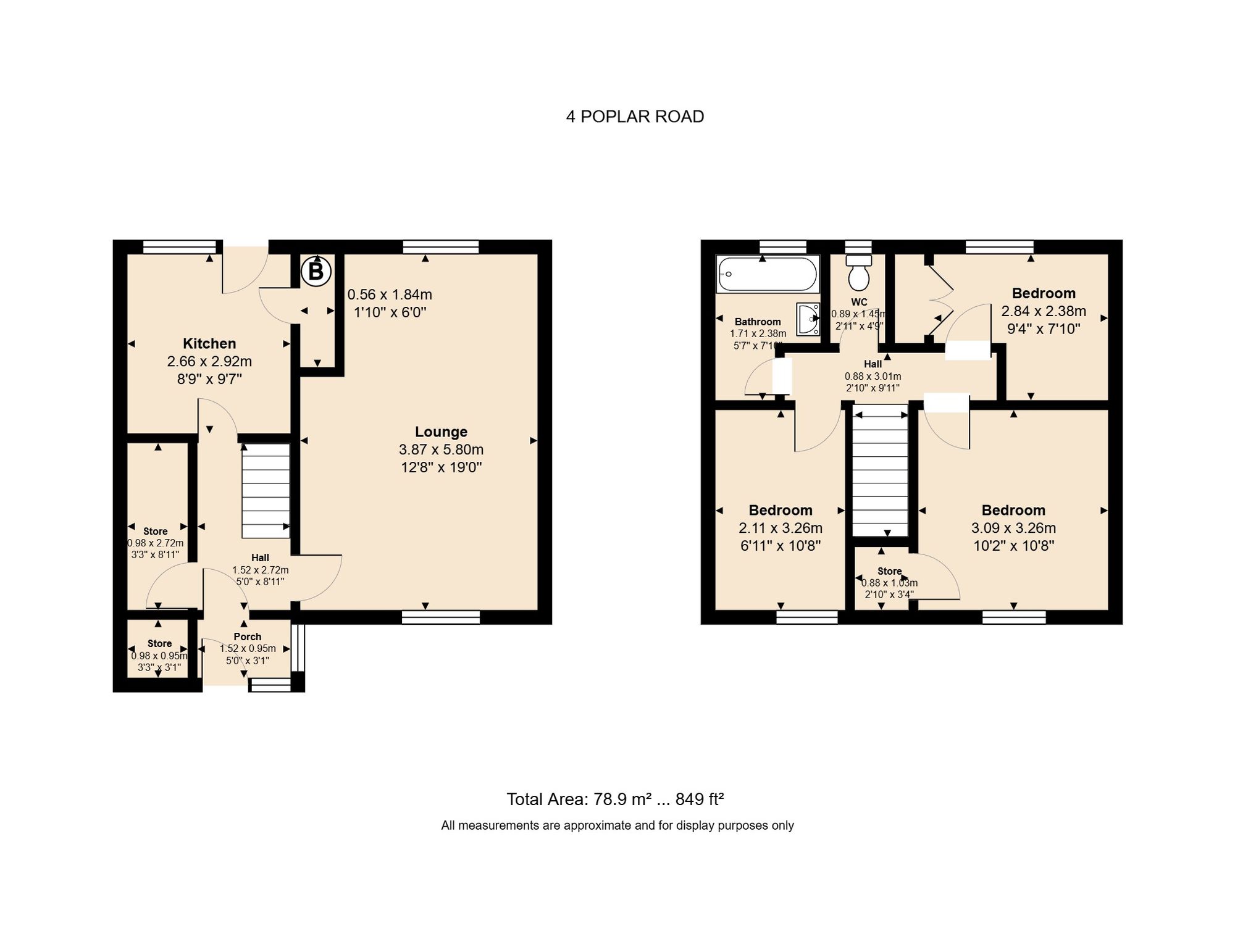 3 bed terraced house for sale in Poplar Road, Cwmbran - Property Floorplan