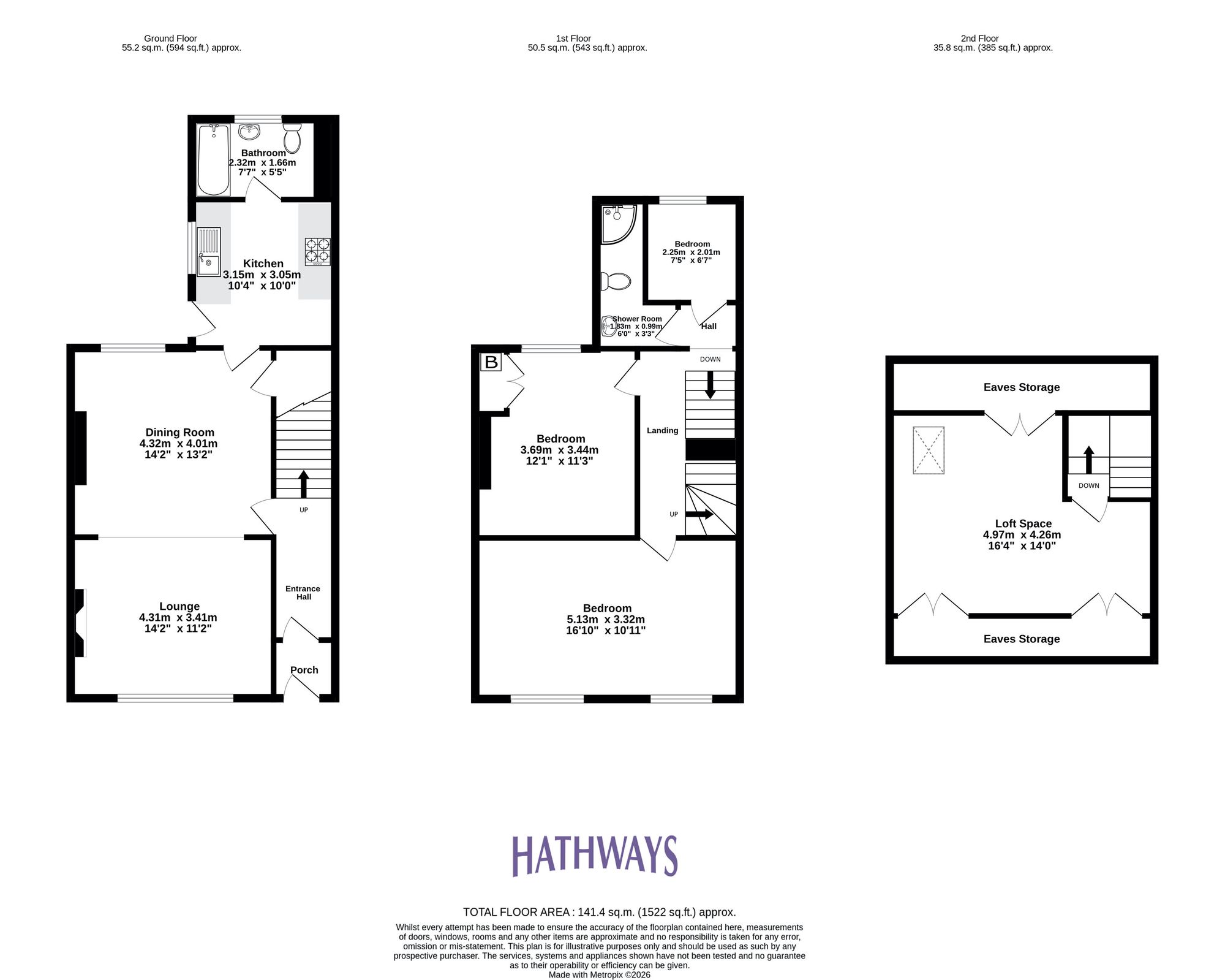 3 bed terraced house for sale in Gladstone Place, Sebastopol, NP4 - Property floorplan
