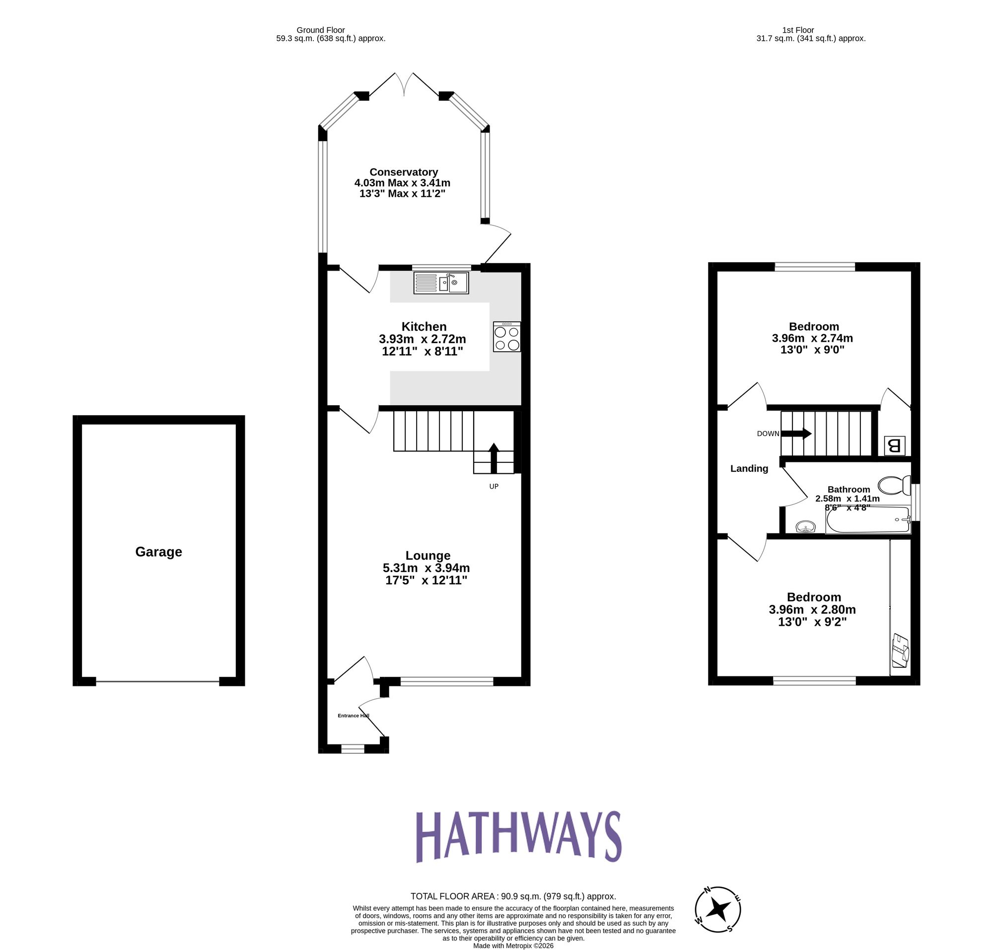 2 bed semi-detached house for sale in Palm Close, Pontypool - Property Floorplan
