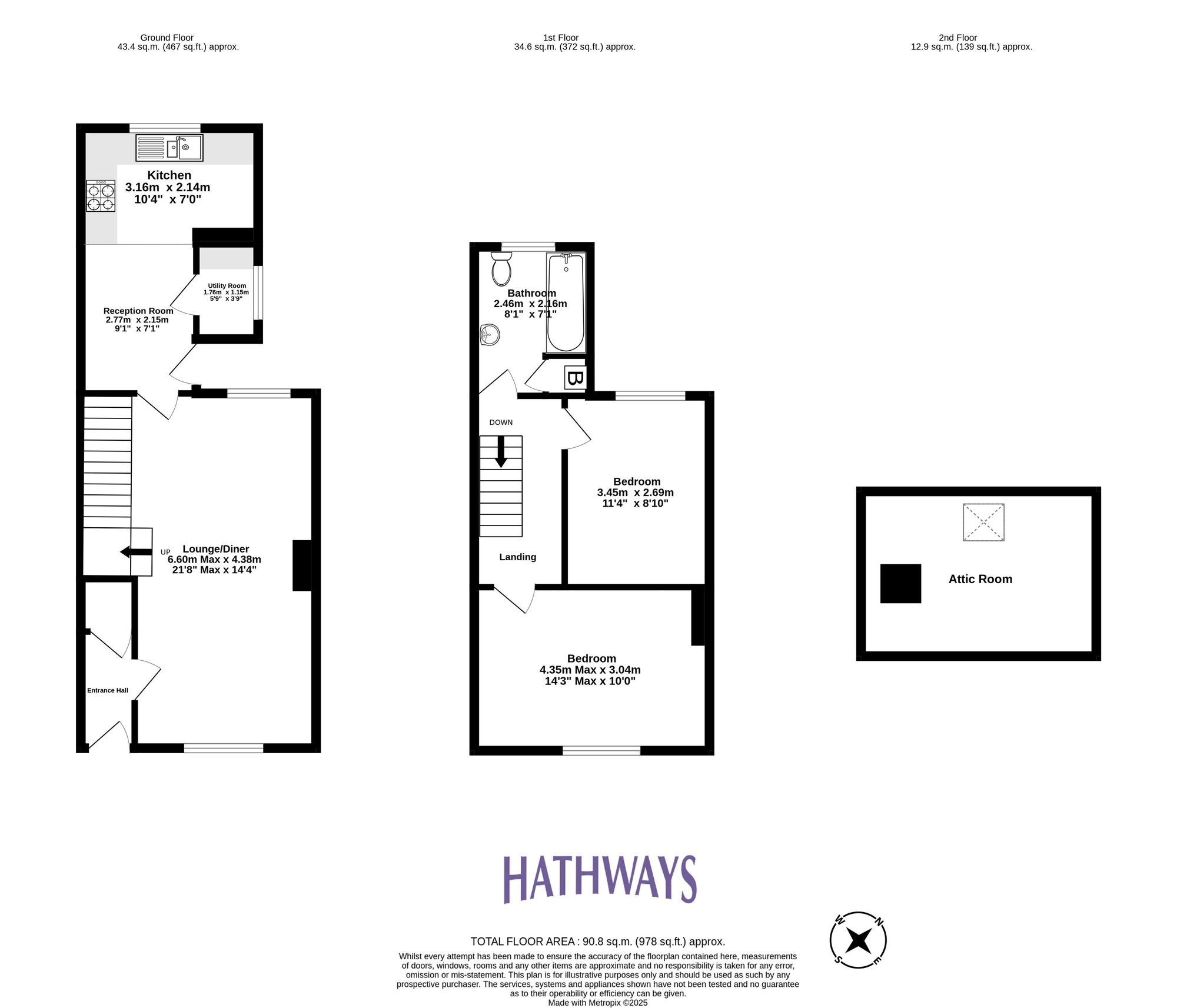2 bed terraced house for sale in Gladstone Place, Pontypool - Property Floorplan