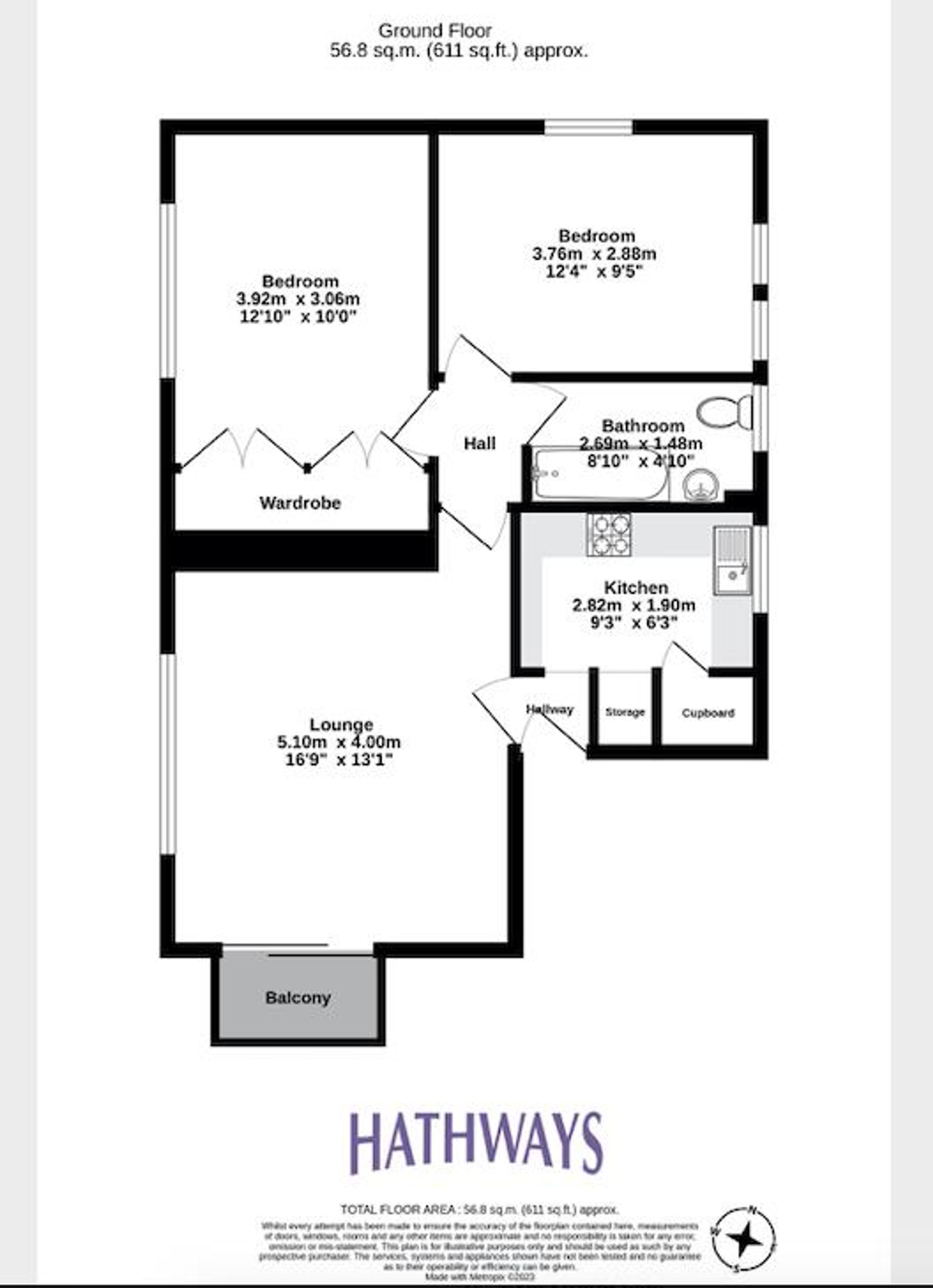 2 bed flat for sale in Edlogan Way, Cwmbran - Property Floorplan