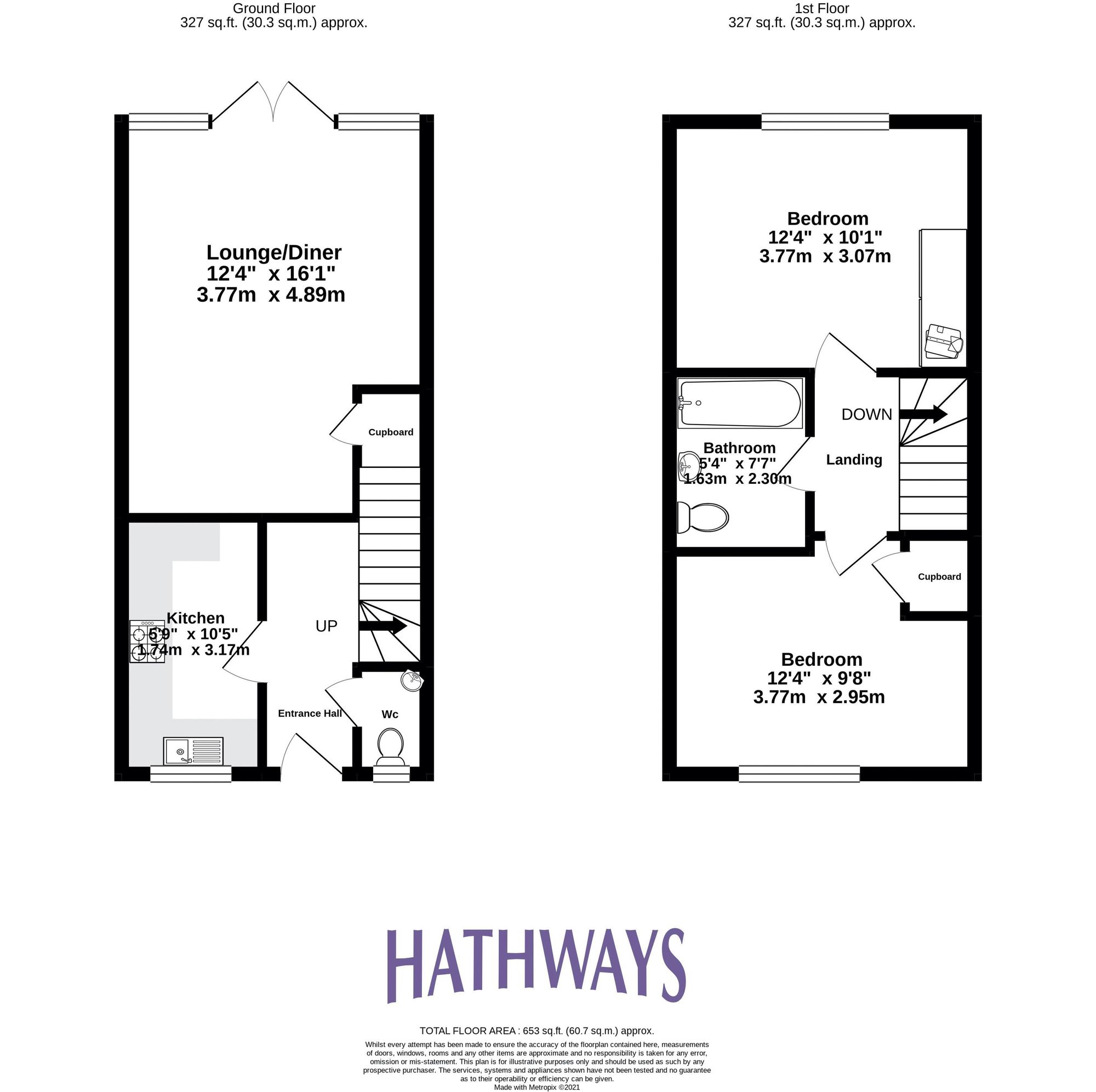 2 bed terraced house for sale in Cold Mill Road, Newport - Property Floorplan