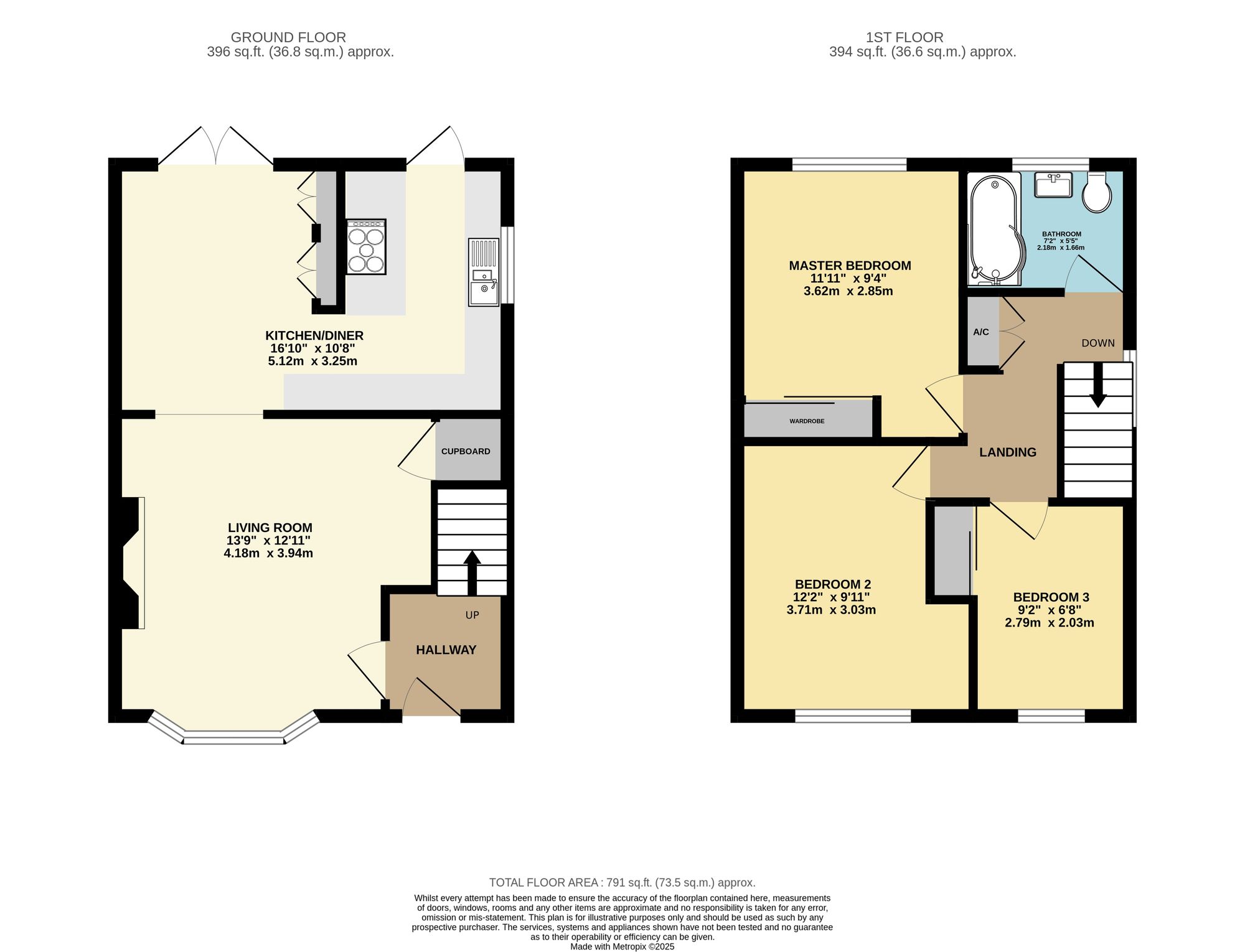 3 bed semi-detached house for sale in Cargill Close, Pontypridd - Property Floorplan