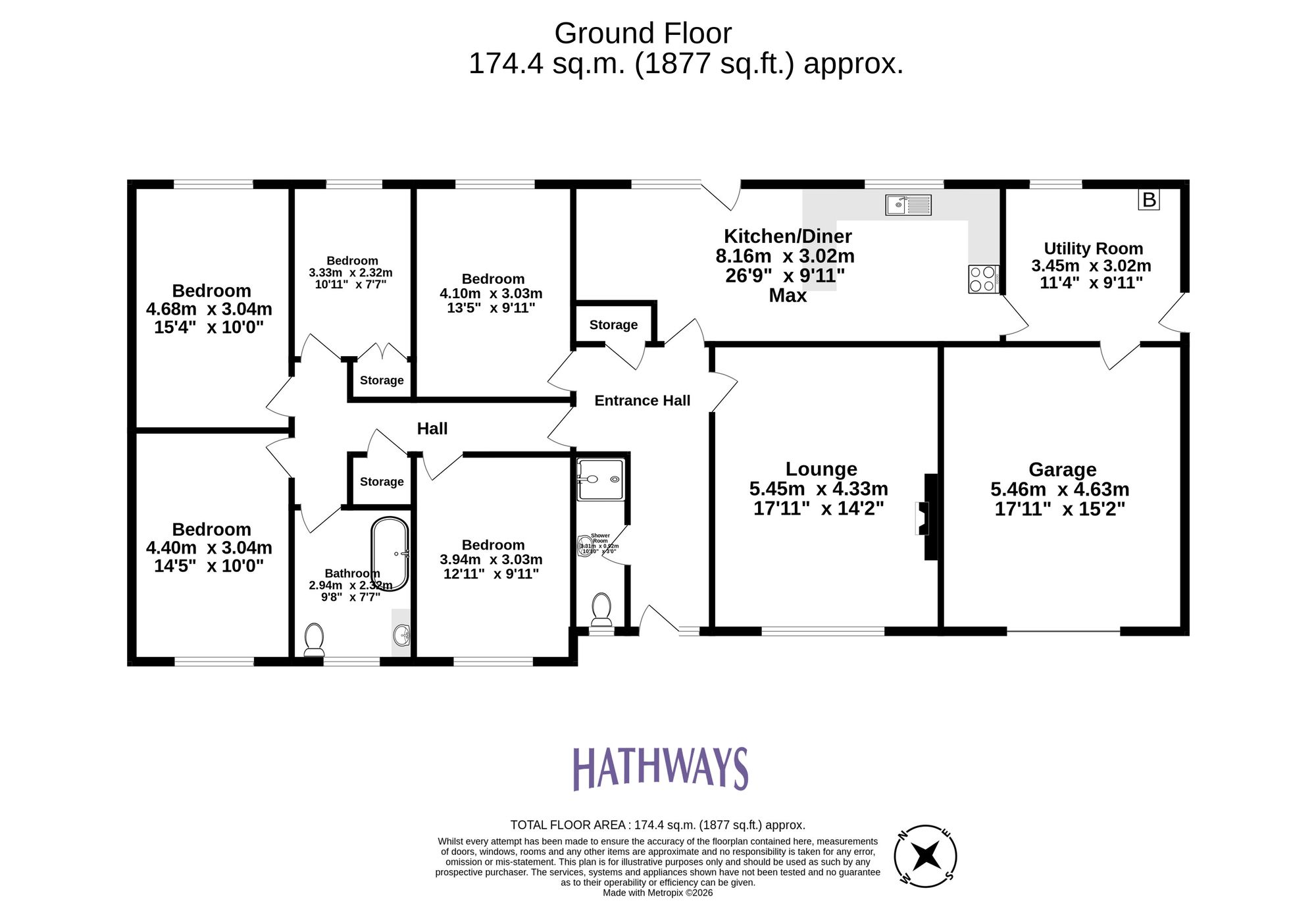 5 bed detached bungalow for sale in Cae Capel, Usk - Property Floorplan