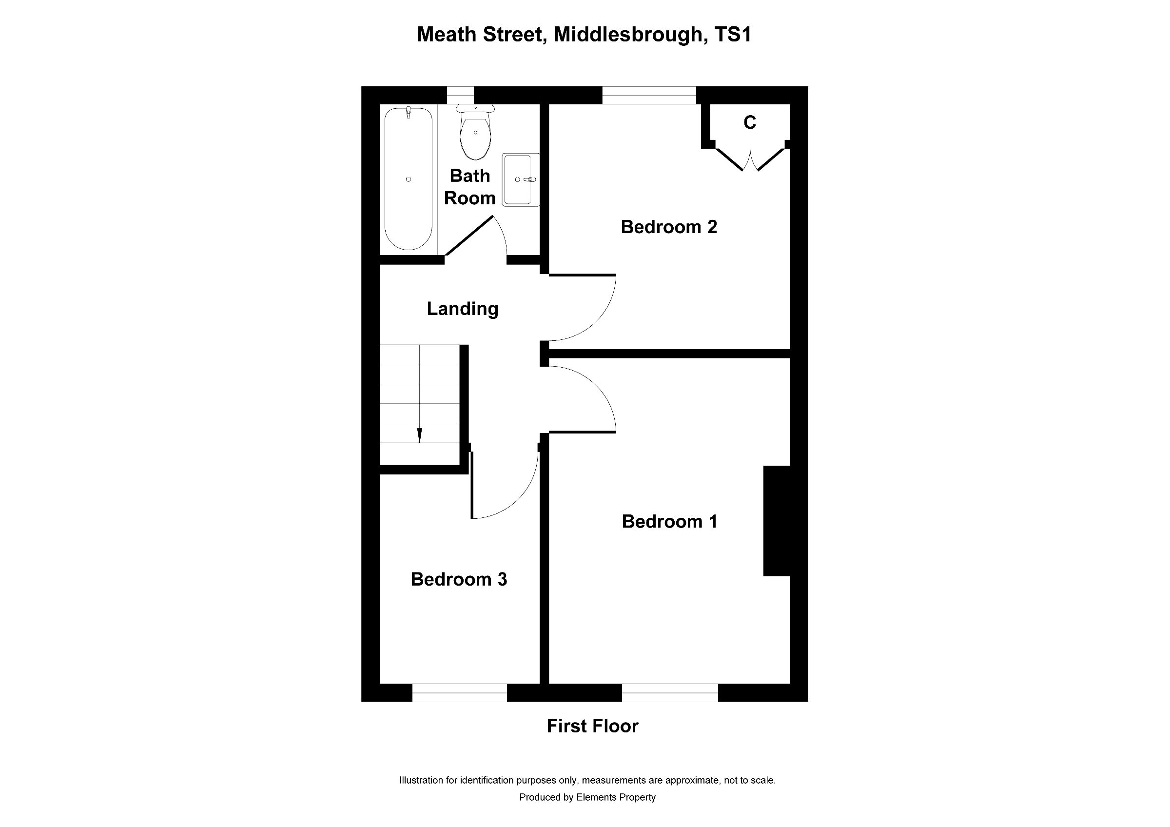 3 bed terraced house to rent in Meath Street, Middlesbrough - Property floorplan