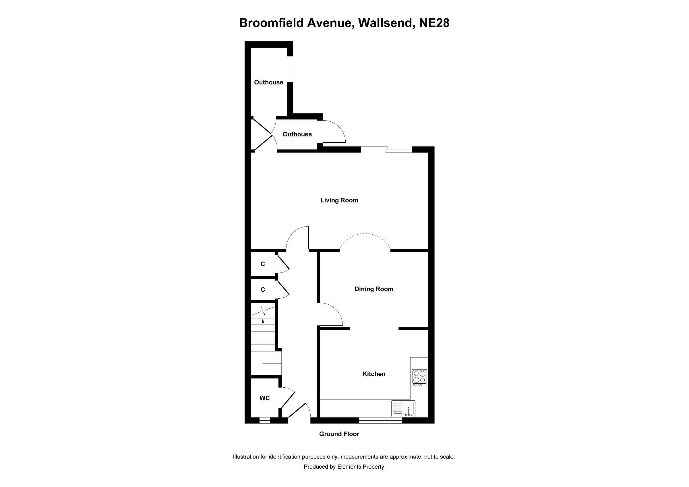 3 bed terraced house to rent in Broomfield Avenue, Wallsend - Property floorplan
