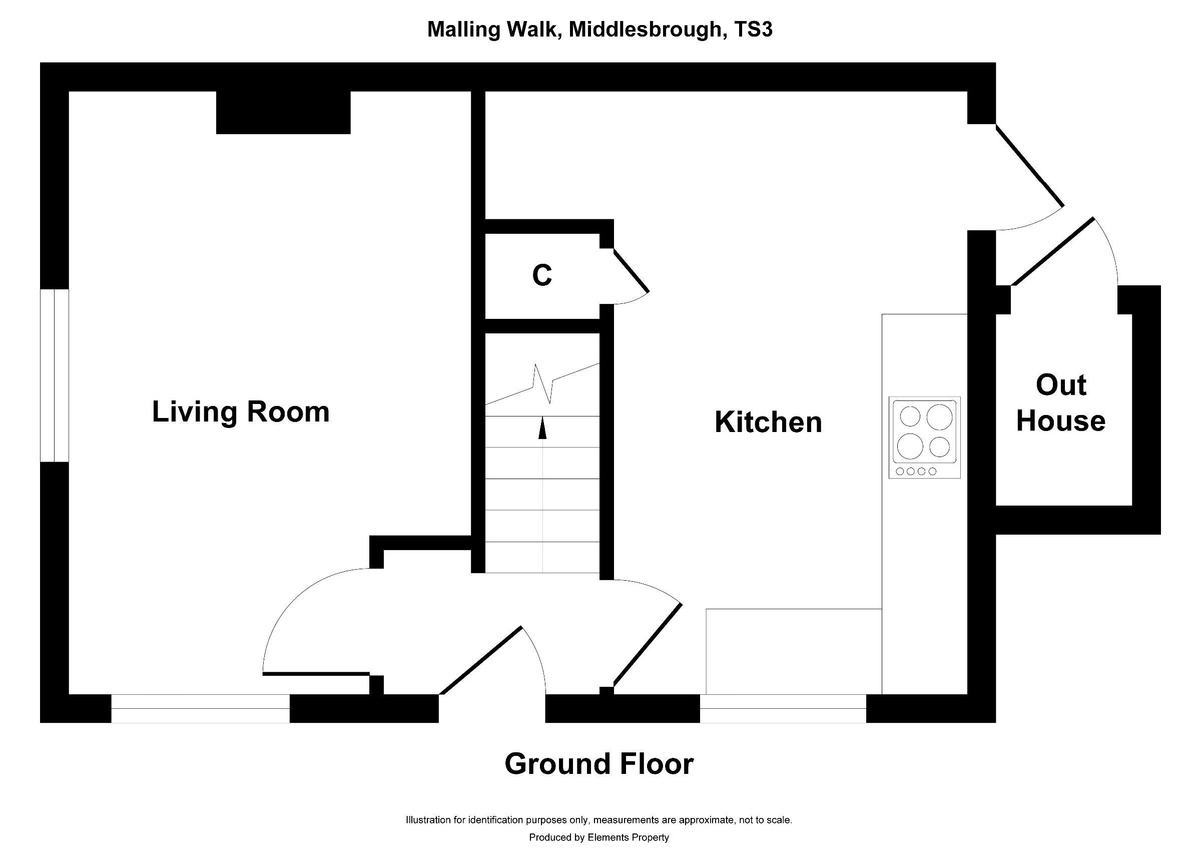 3 bed semi-detached house to rent in Malling Walk, Middlesbrough - Property floorplan