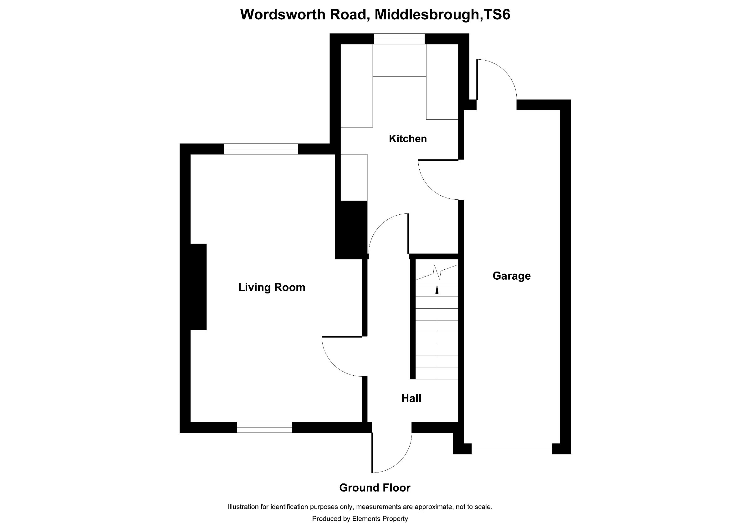 2 bed semi-detached house to rent in Wordsworth Road, Middlesbrough - Property floorplan