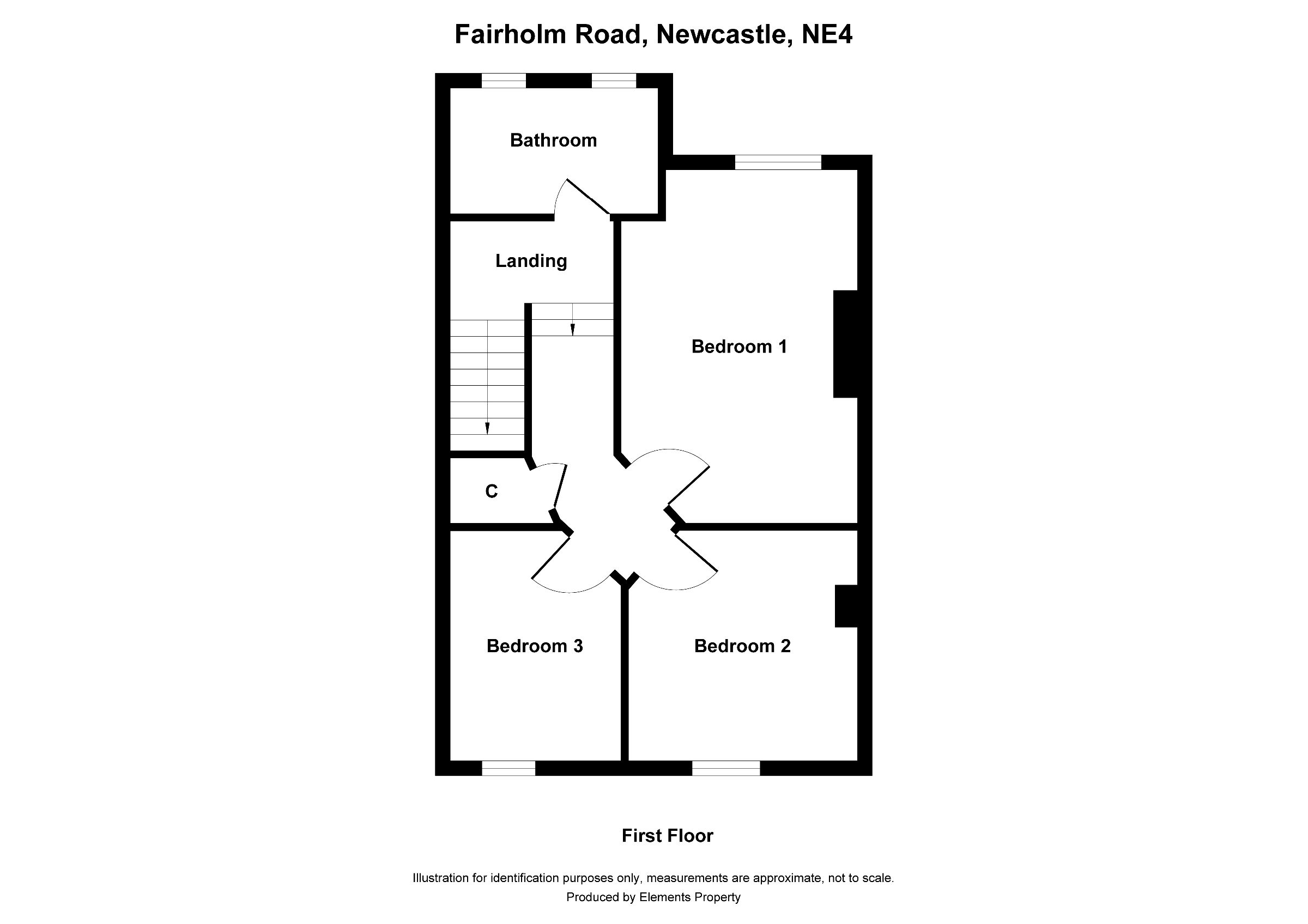 3 bed terraced house to rent in Fairholm Road, Newcastle - Property floorplan