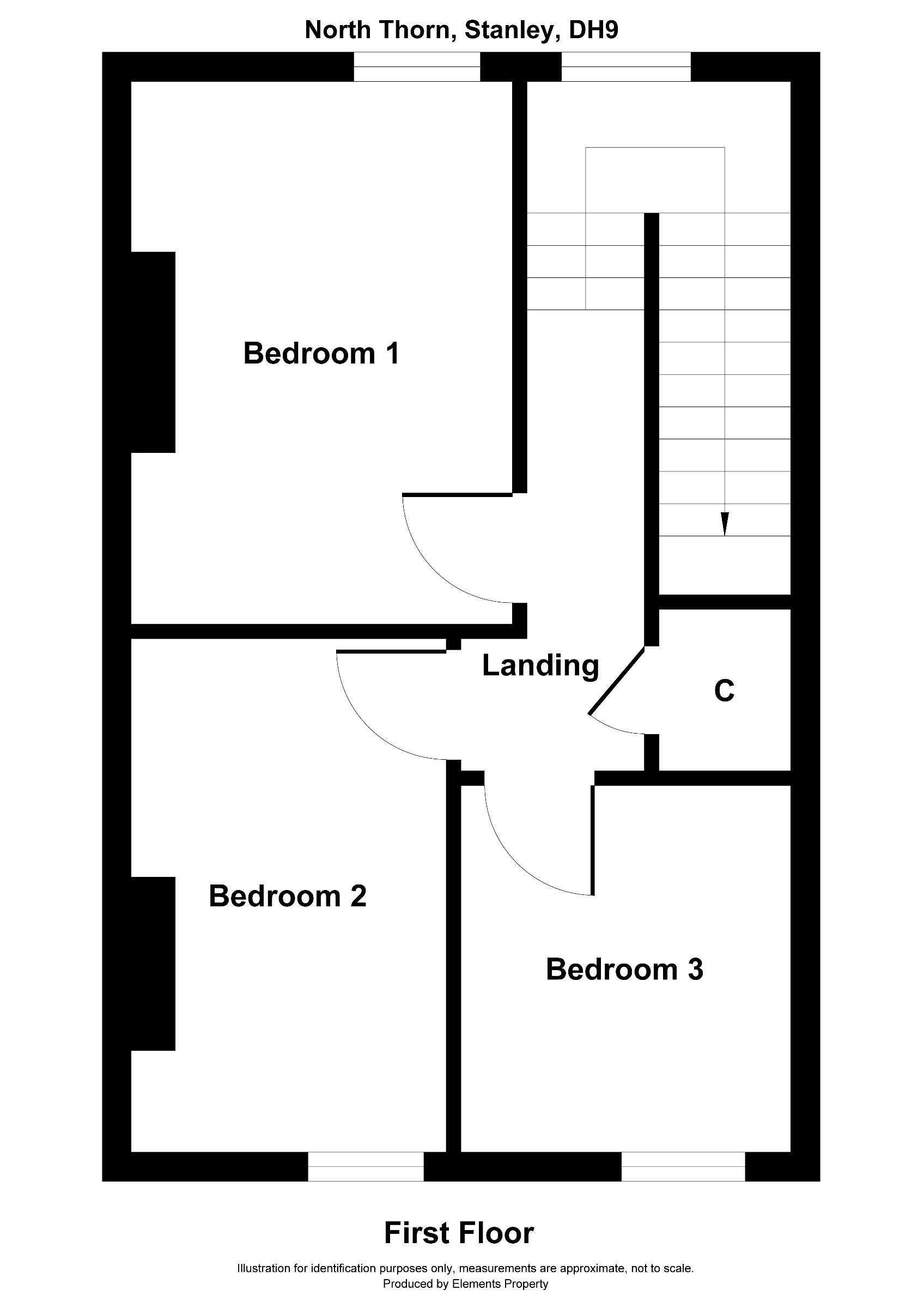 3 bed terraced house to rent in North Thorn, Shield Row, Stanley - Property floorplan