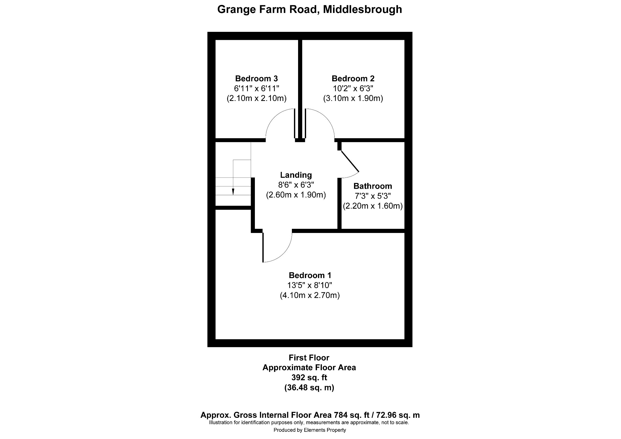 3 bed terraced house to rent in Grange Farm Road, Grangetown - Property floorplan