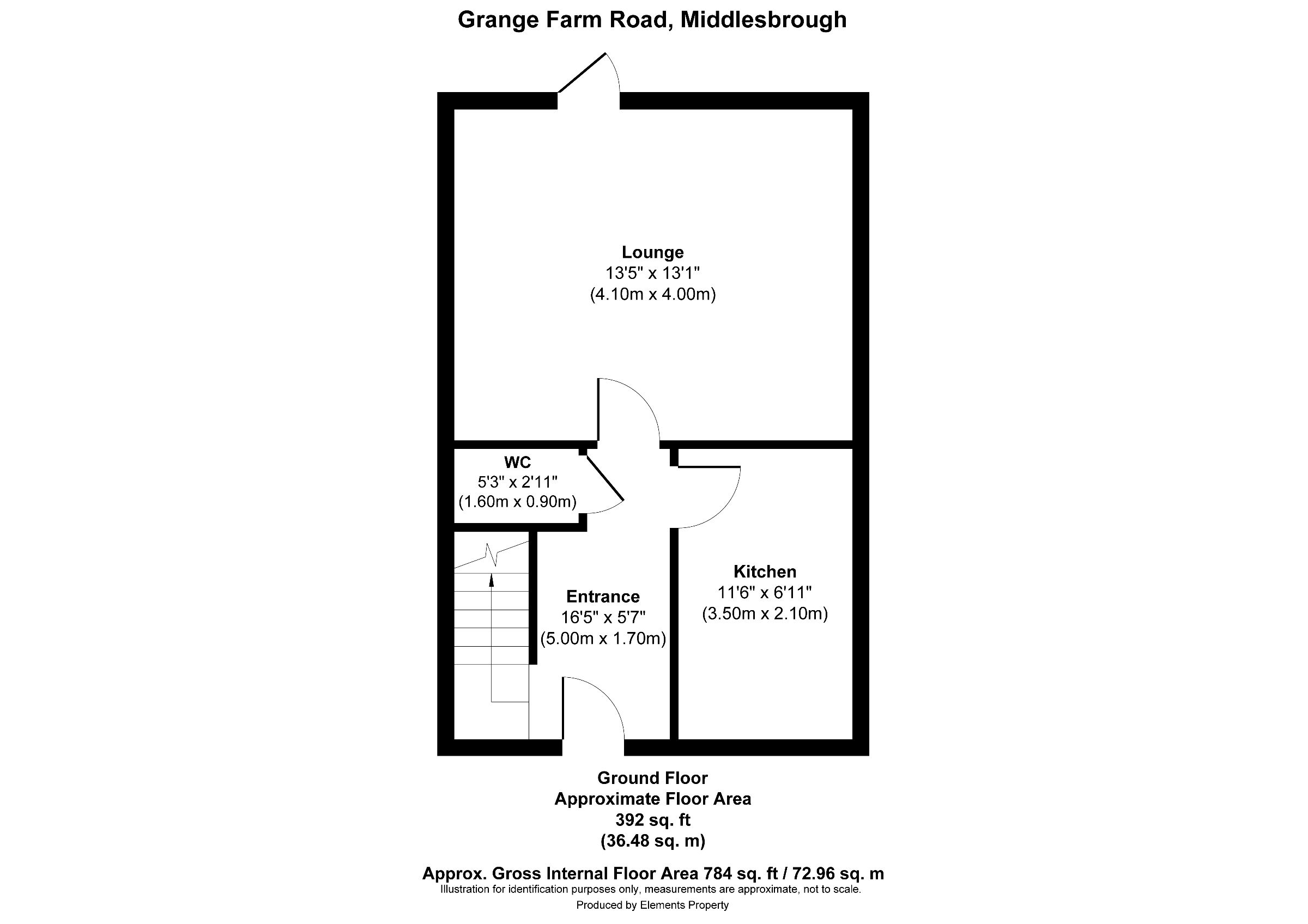 3 bed terraced house to rent in Grange Farm Road, Grangetown - Property floorplan