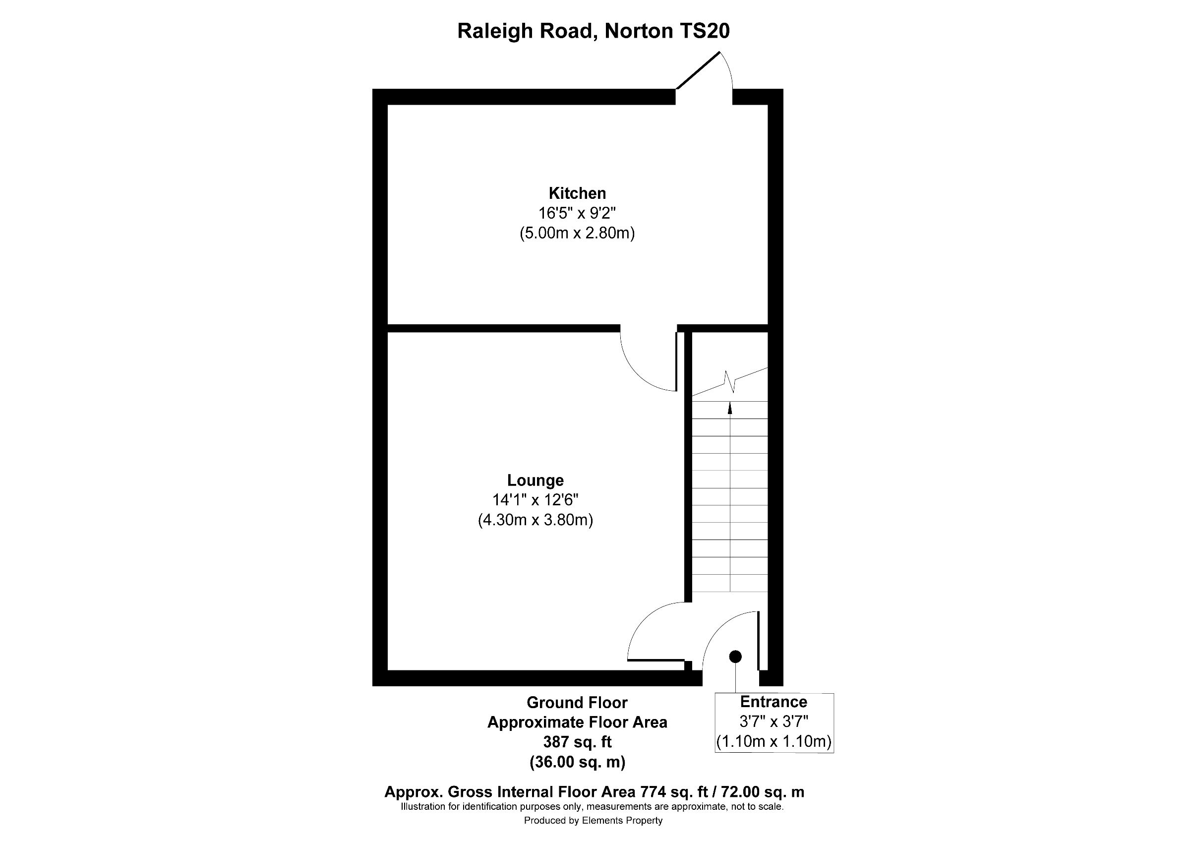2 bed semi-detached house to rent in Raleigh Road, Norton - Property floorplan