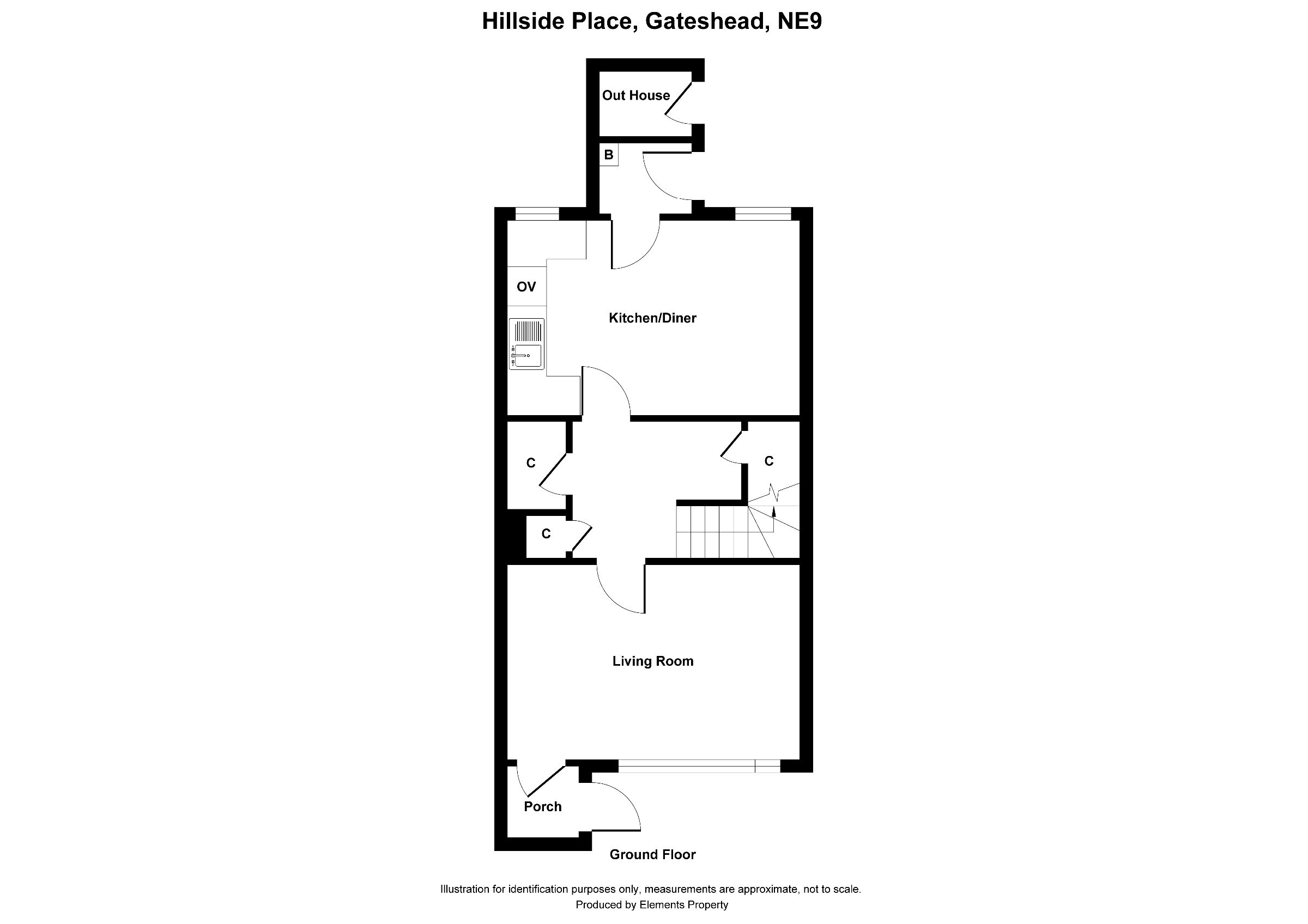 3 bed terraced house to rent in Hillside Place, Gateshead - Property floorplan