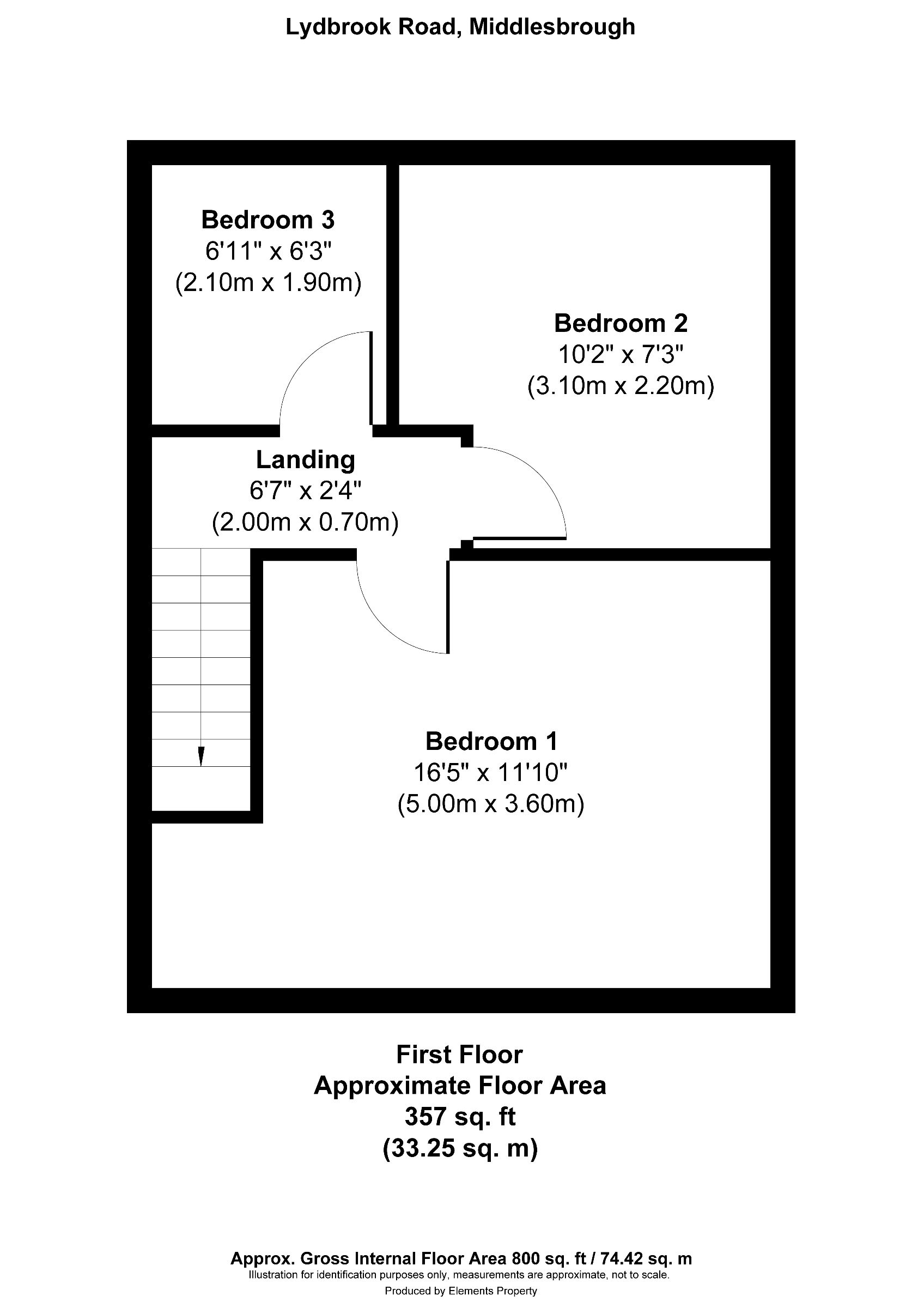 3 bed terraced house to rent in Lydbrook Road, Middlesborough - Property floorplan