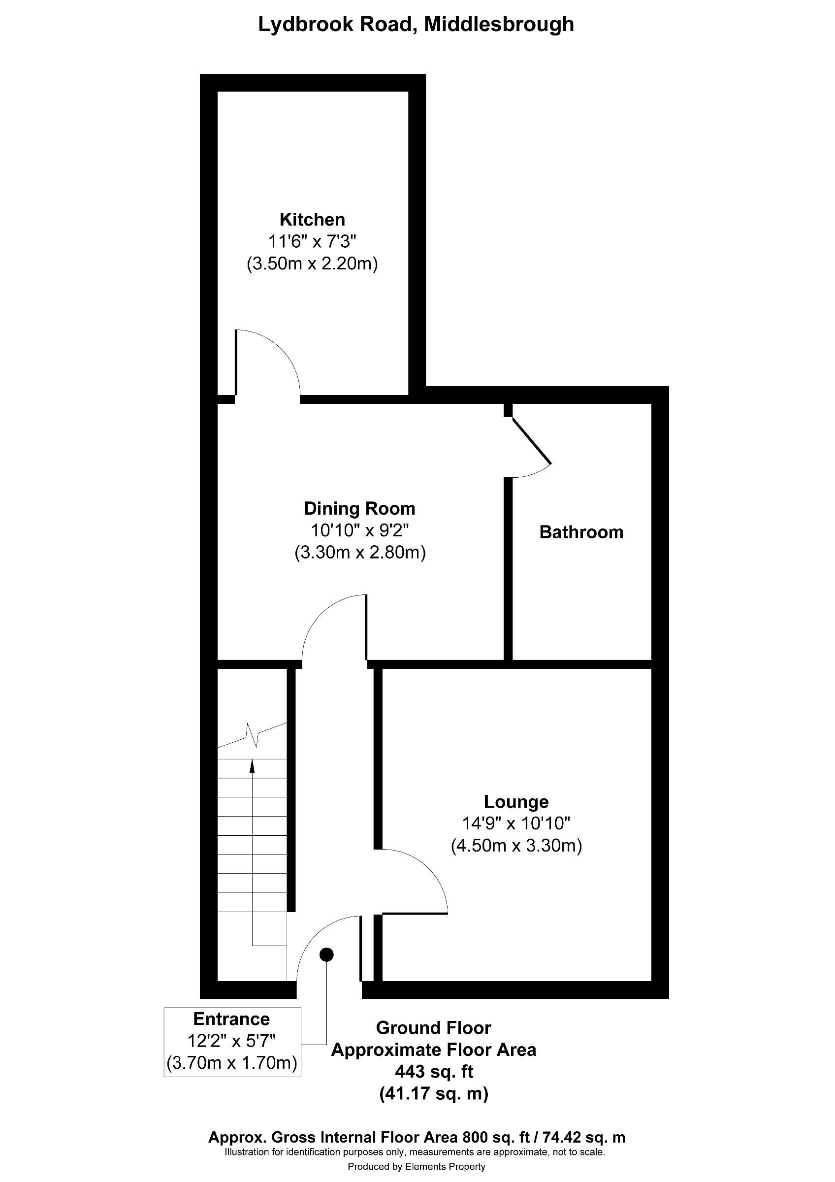 3 bed terraced house to rent in Lydbrook Road, Middlesborough - Property floorplan