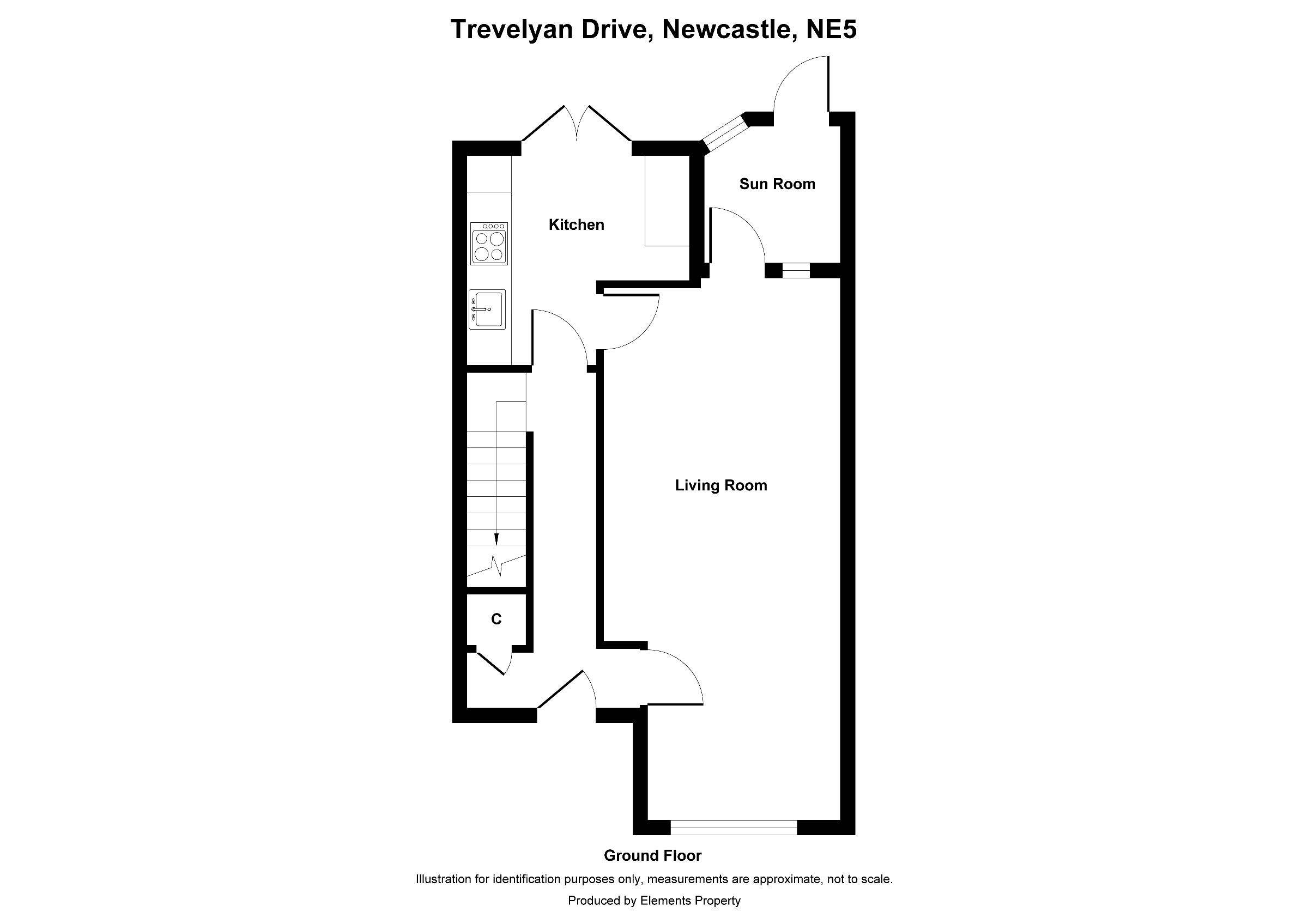 3 bed terraced house to rent in Trevelyan Drive, Newcastle upon Tyne - Property floorplan
