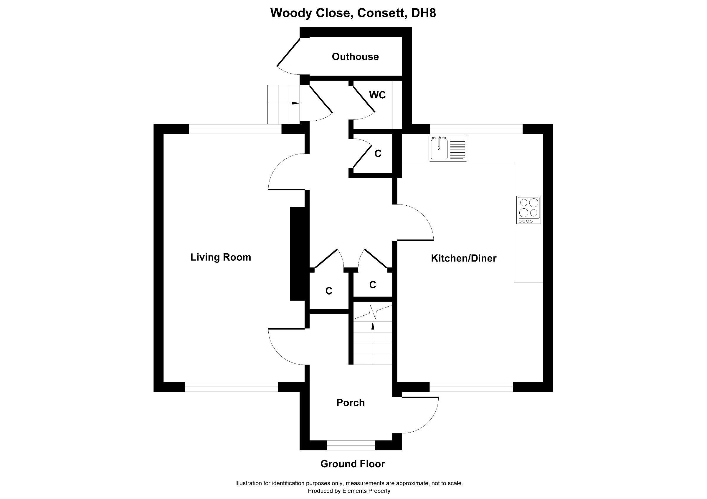 3 bed terraced house to rent in Woody Close, Consett - Property floorplan