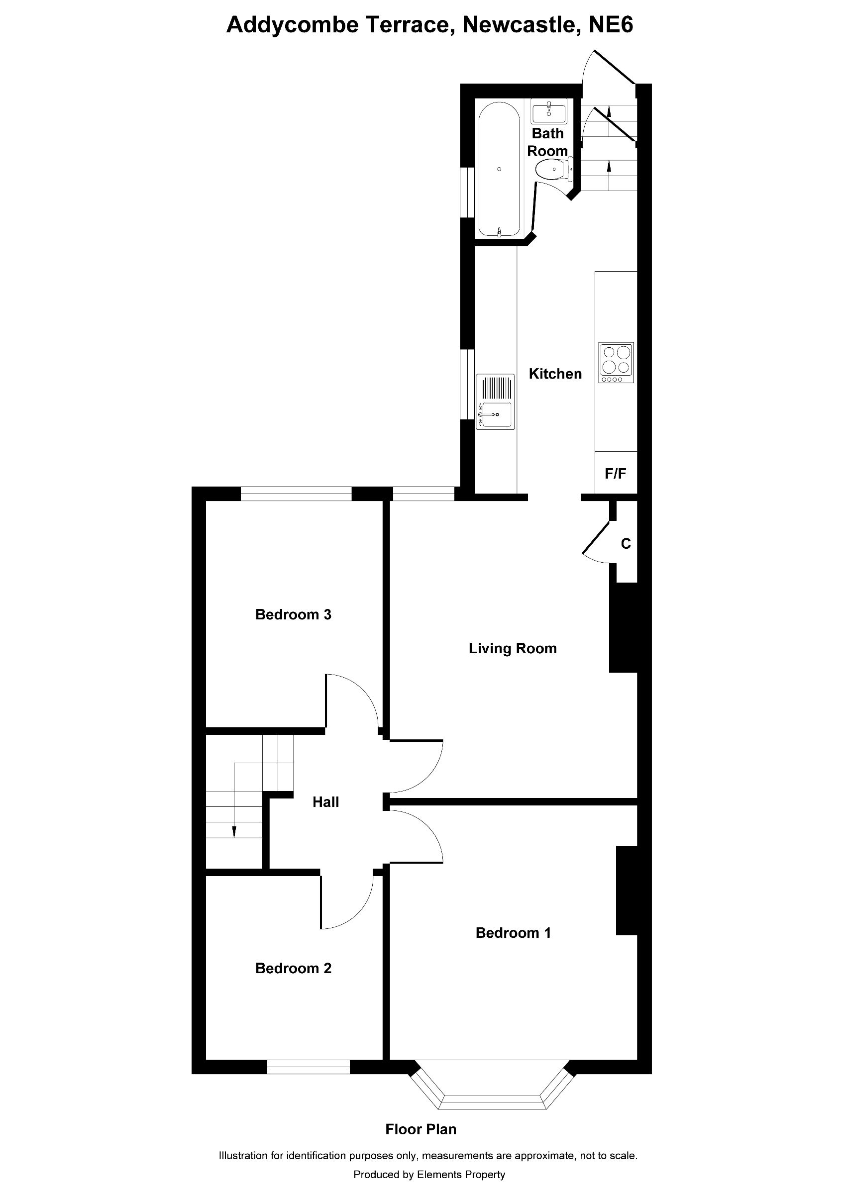 3 bed flat to rent in Addycombe Terrace, Newcastle upon Tyne - Property floorplan