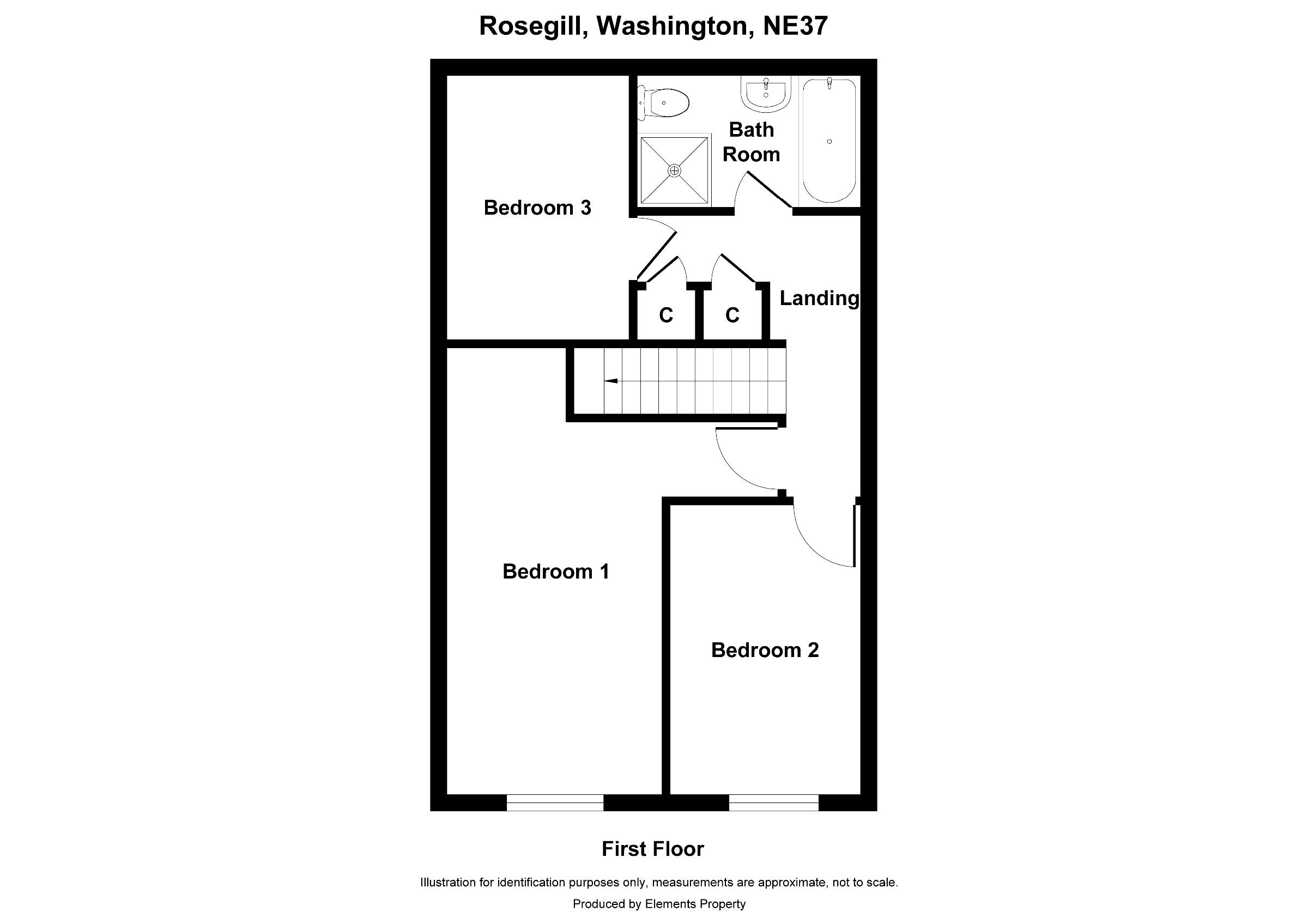 3 bed terraced house to rent in Rosegill, Washington - Property floorplan