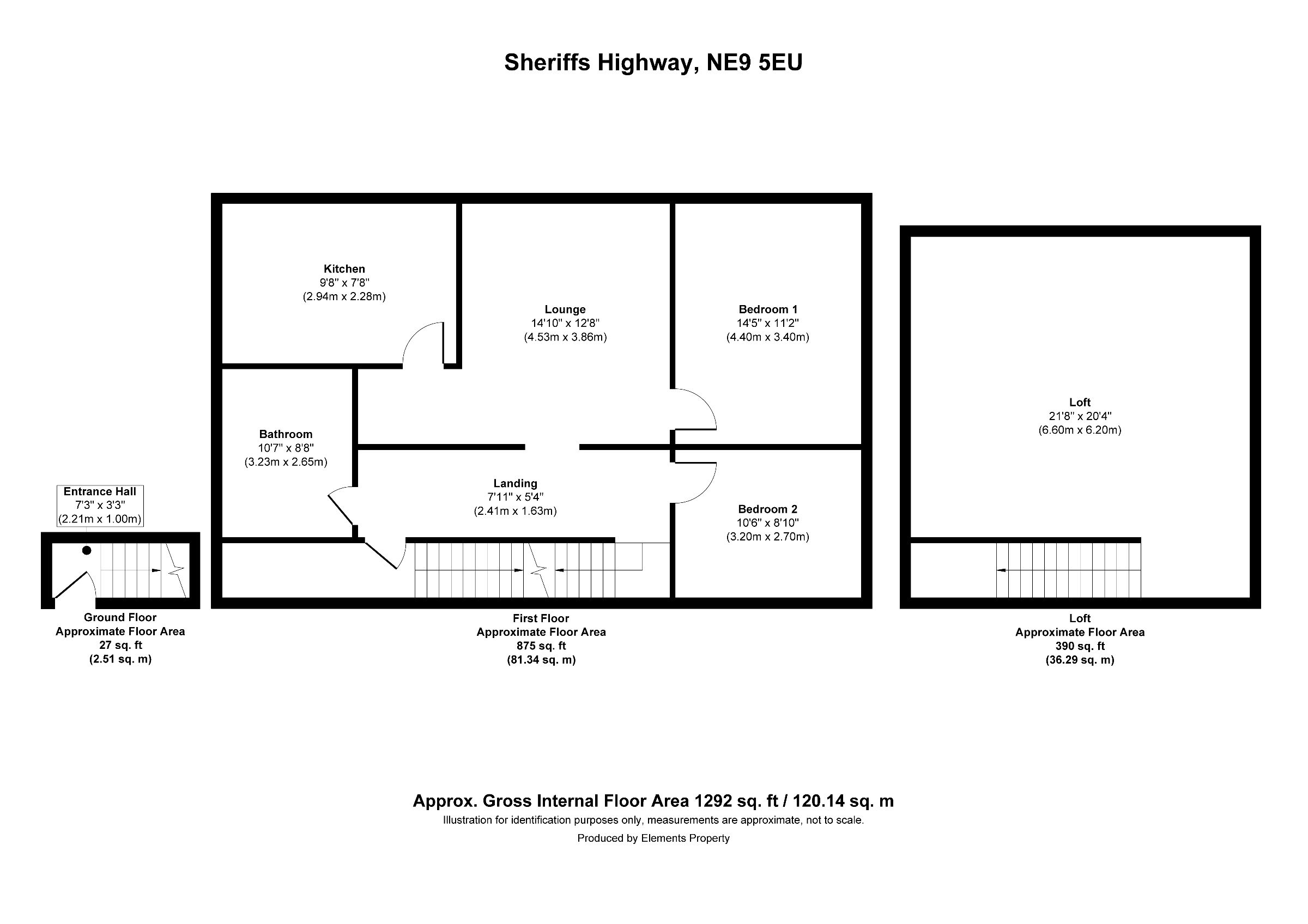 2 bed flat to rent in Sheriffs Highway, Gateshead - Property floorplan