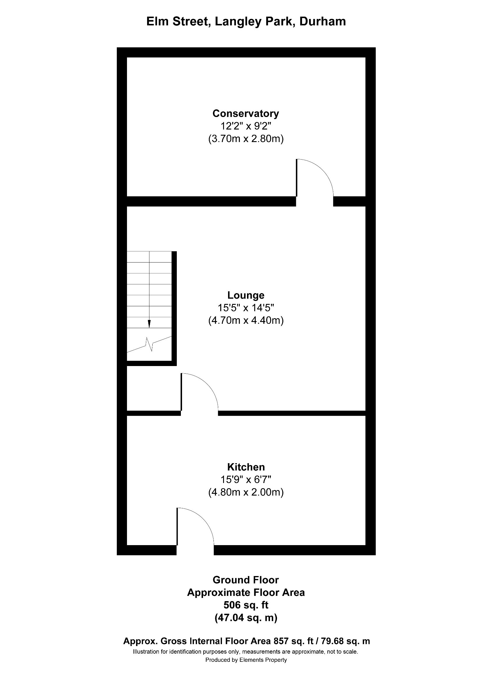 2 bed terraced house to rent in Elm Street, Durham - Property floorplan
