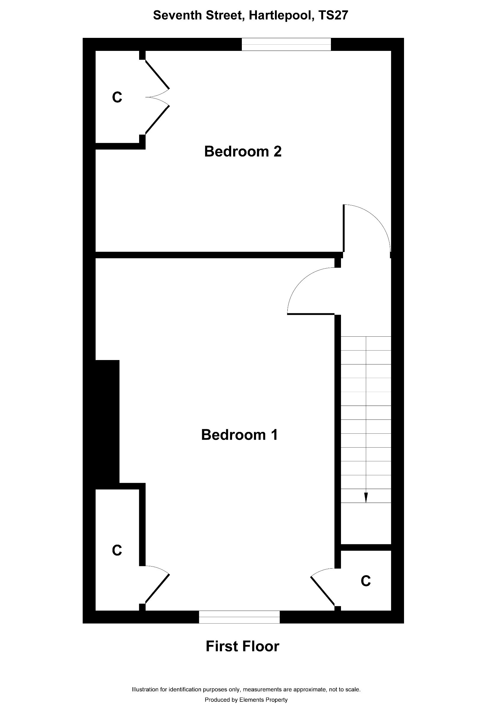 2 bed terraced house to rent in Seventh Street, Hartlepool - Property floorplan