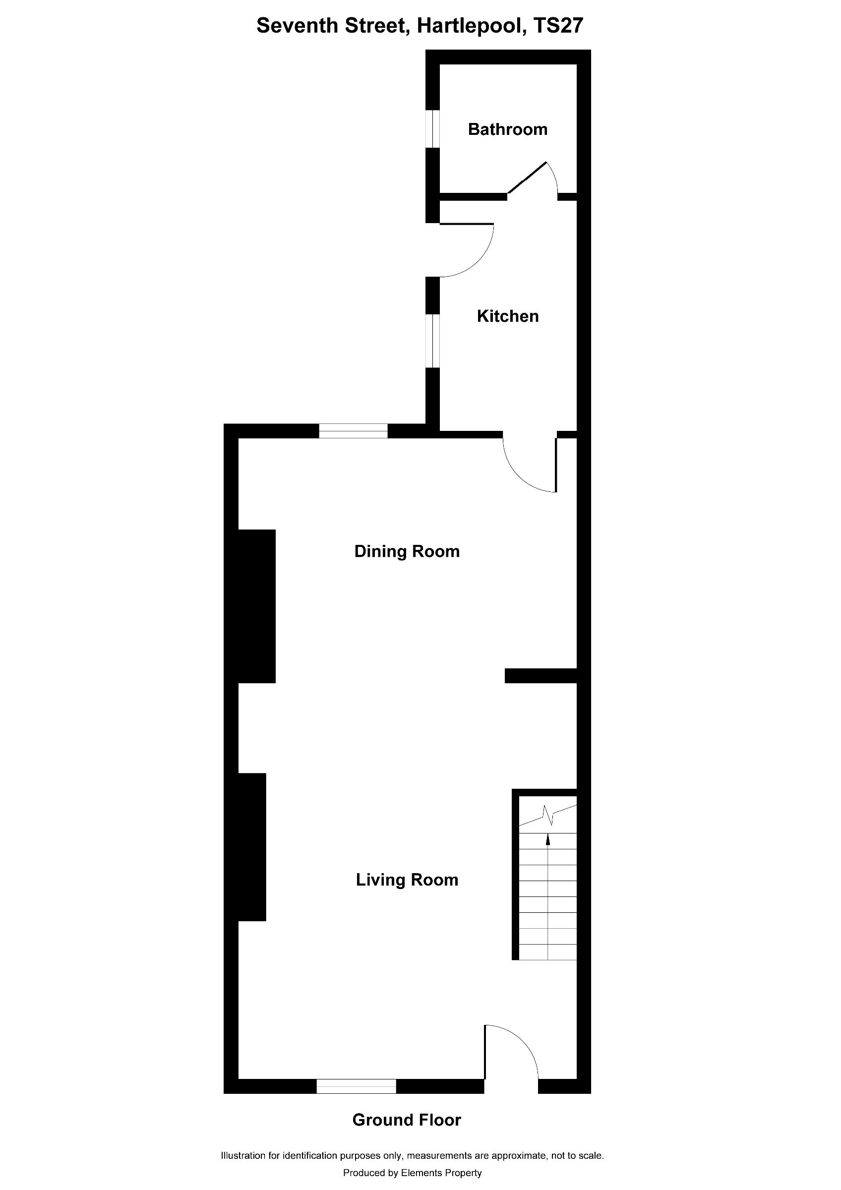 2 bed terraced house to rent in Seventh Street, Hartlepool - Property floorplan