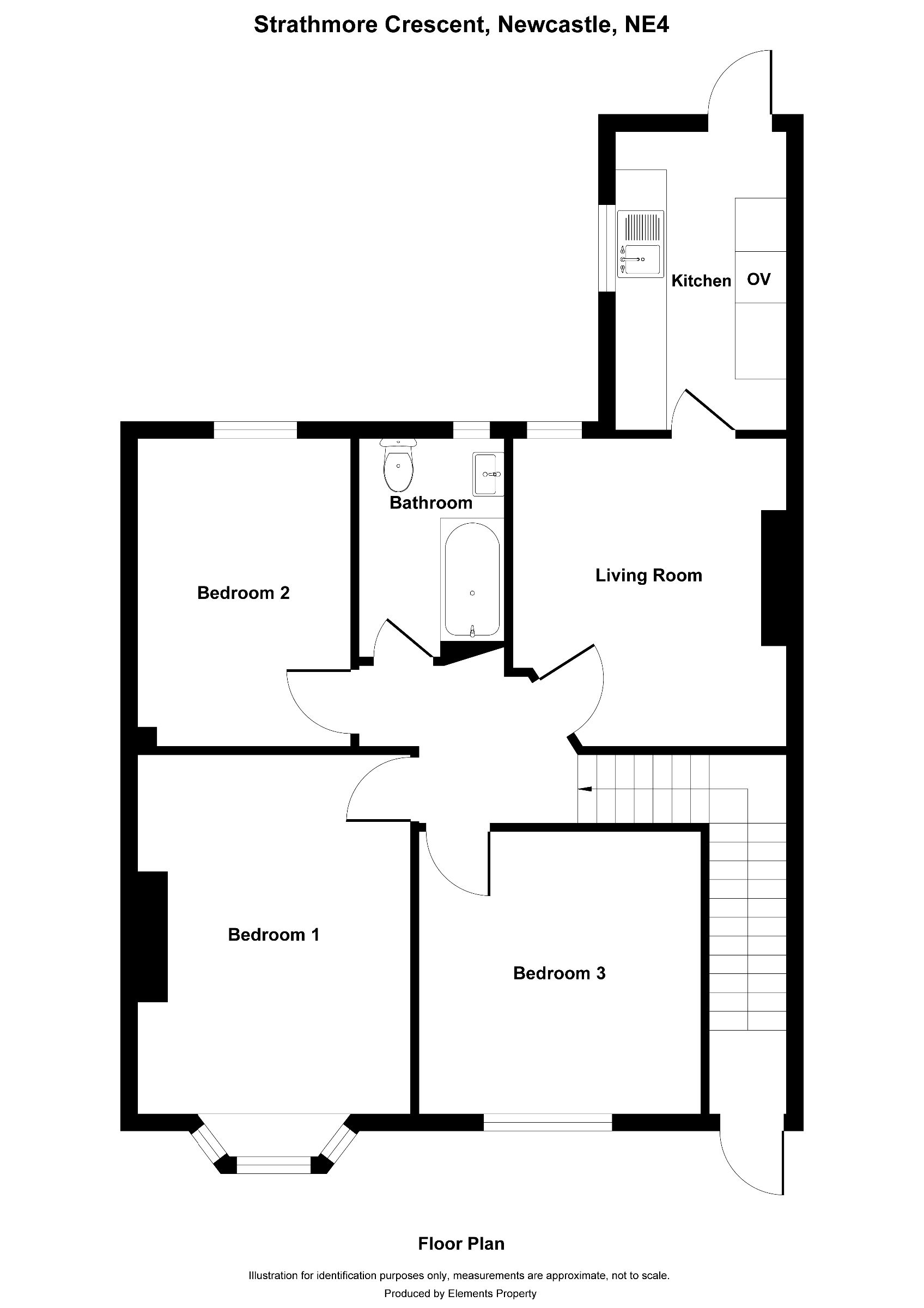 3 bed flat to rent in Strathmore Crescent, Newcastle upon Tyne - Property floorplan