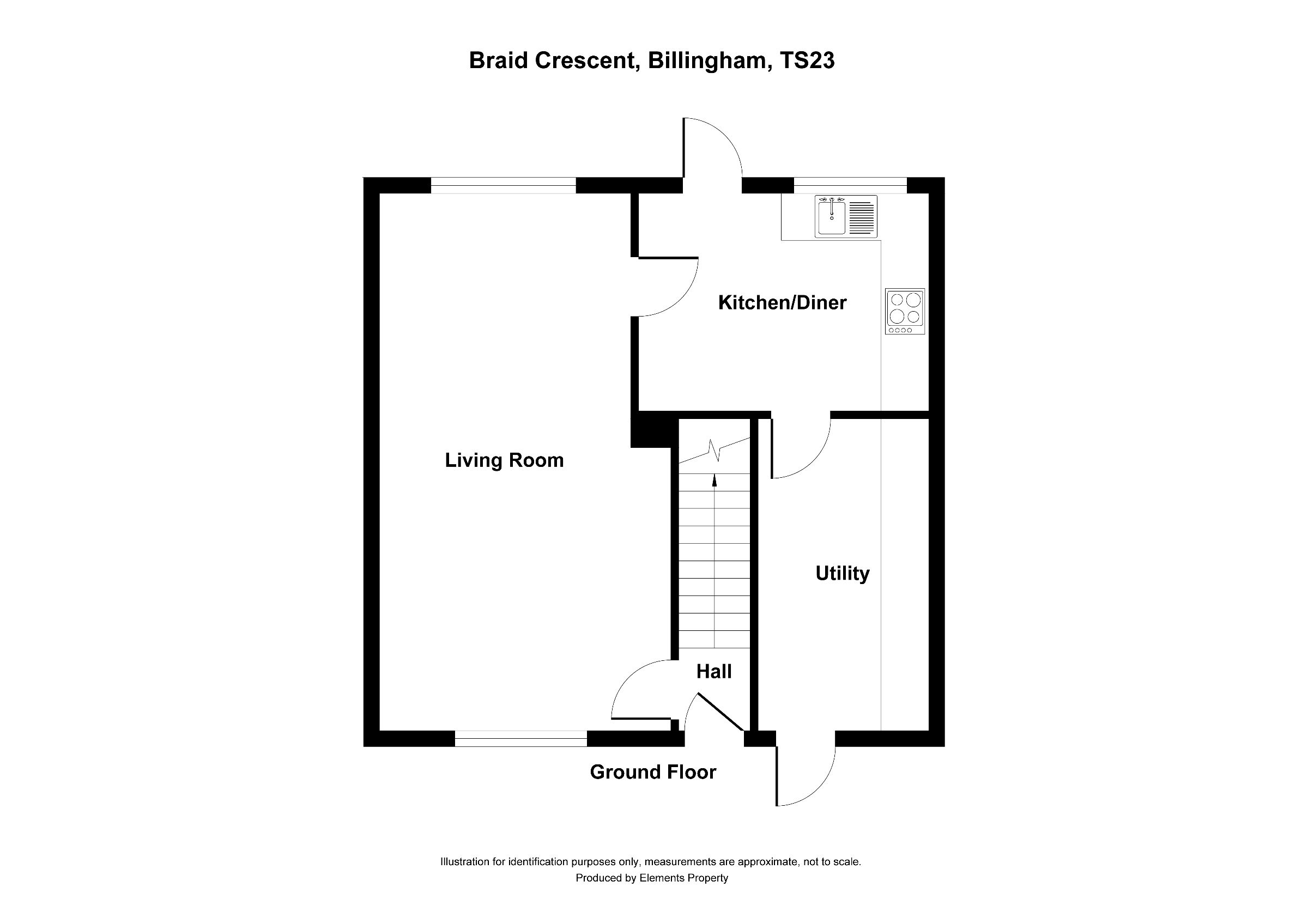 3 bed terraced house to rent in Braid Crescent, Billingham - Property floorplan