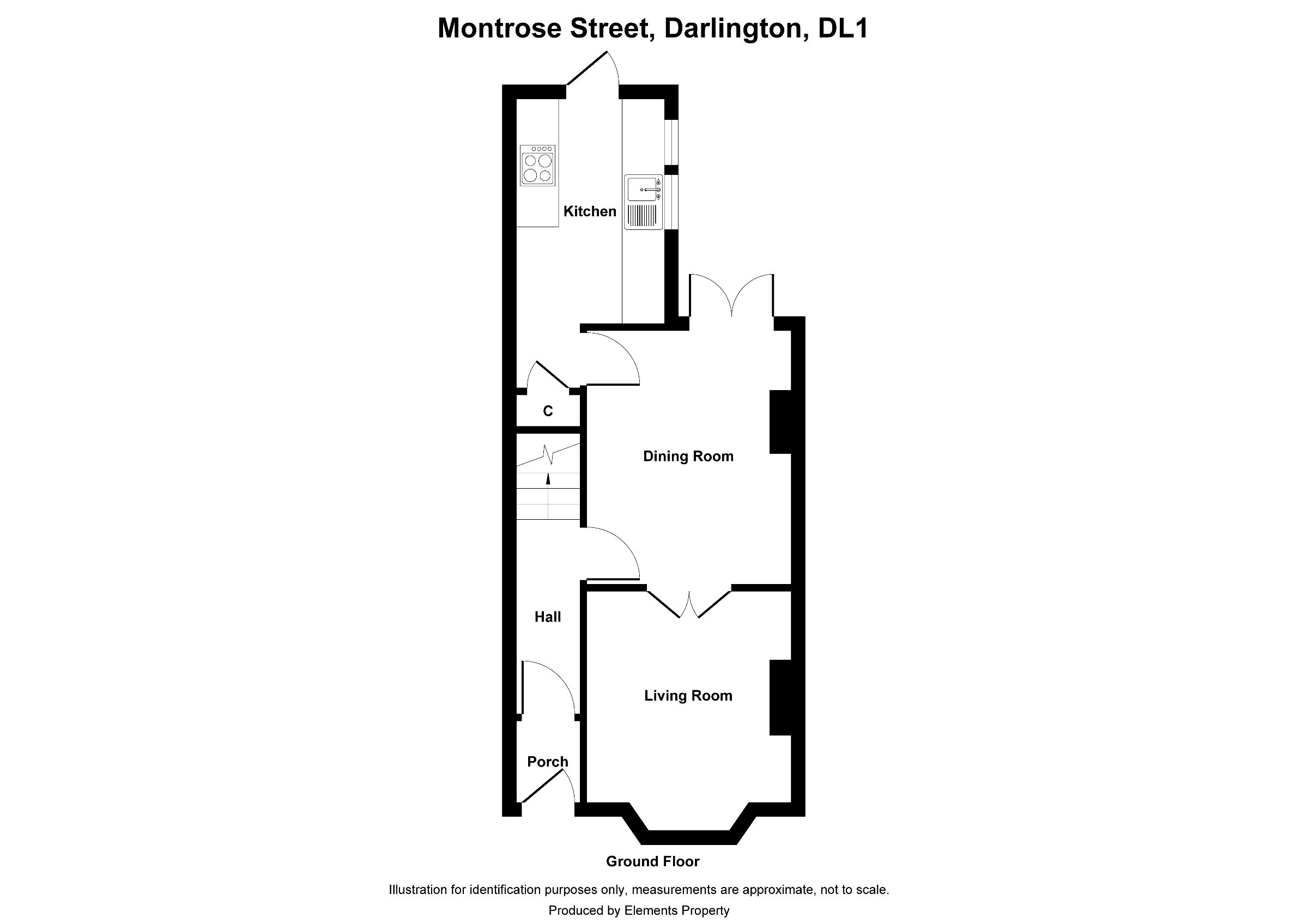 2 bed terraced house to rent in Montrose Street, Darlington - Property floorplan