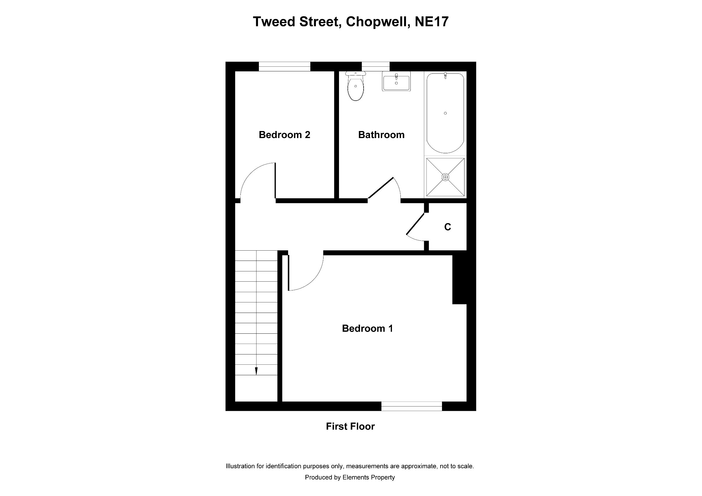 2 bed terraced house to rent in Tweed Street, Newcastle - Property floorplan