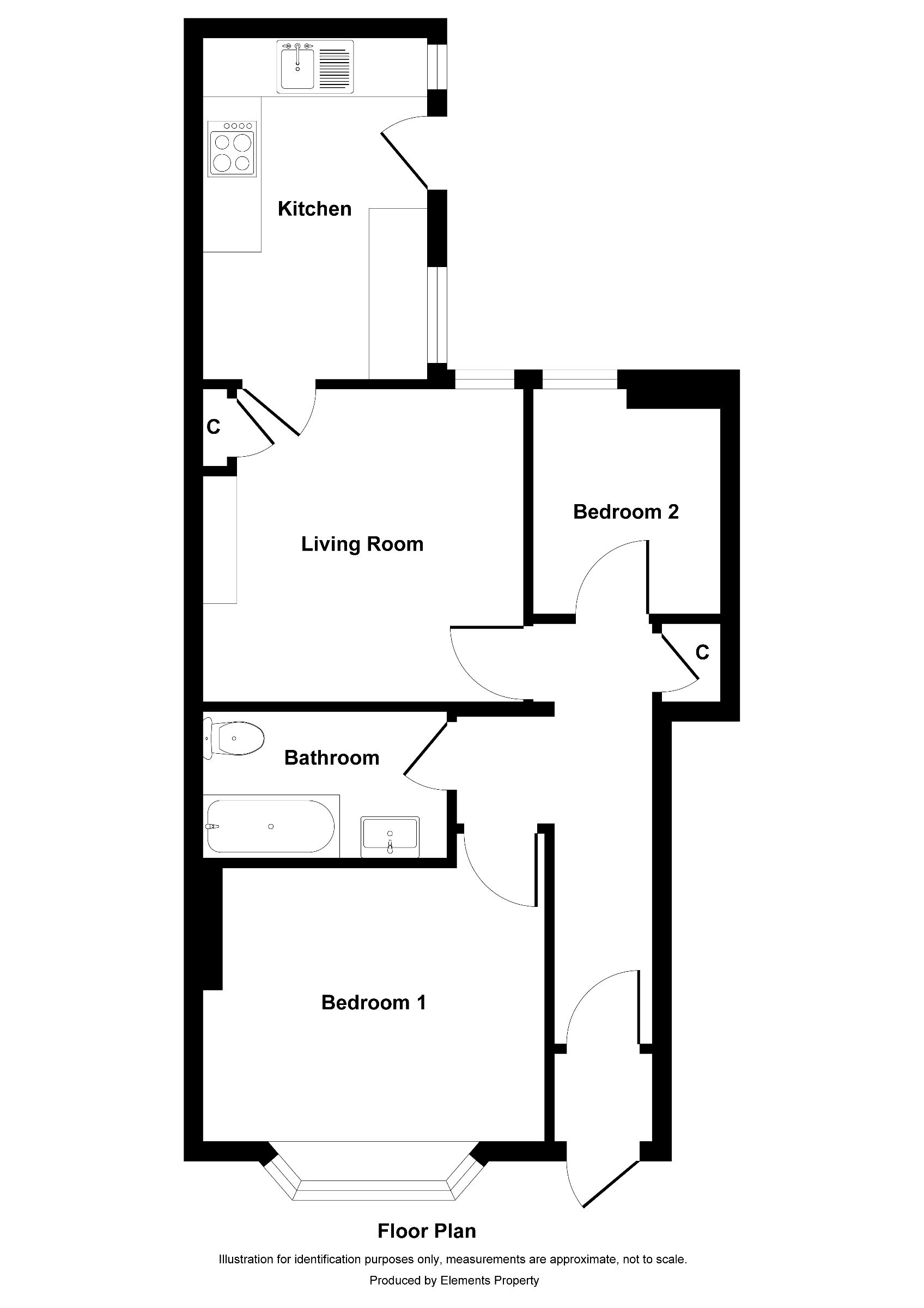 2 bed flat to rent in Faraday Grove, Gateshead - Property floorplan