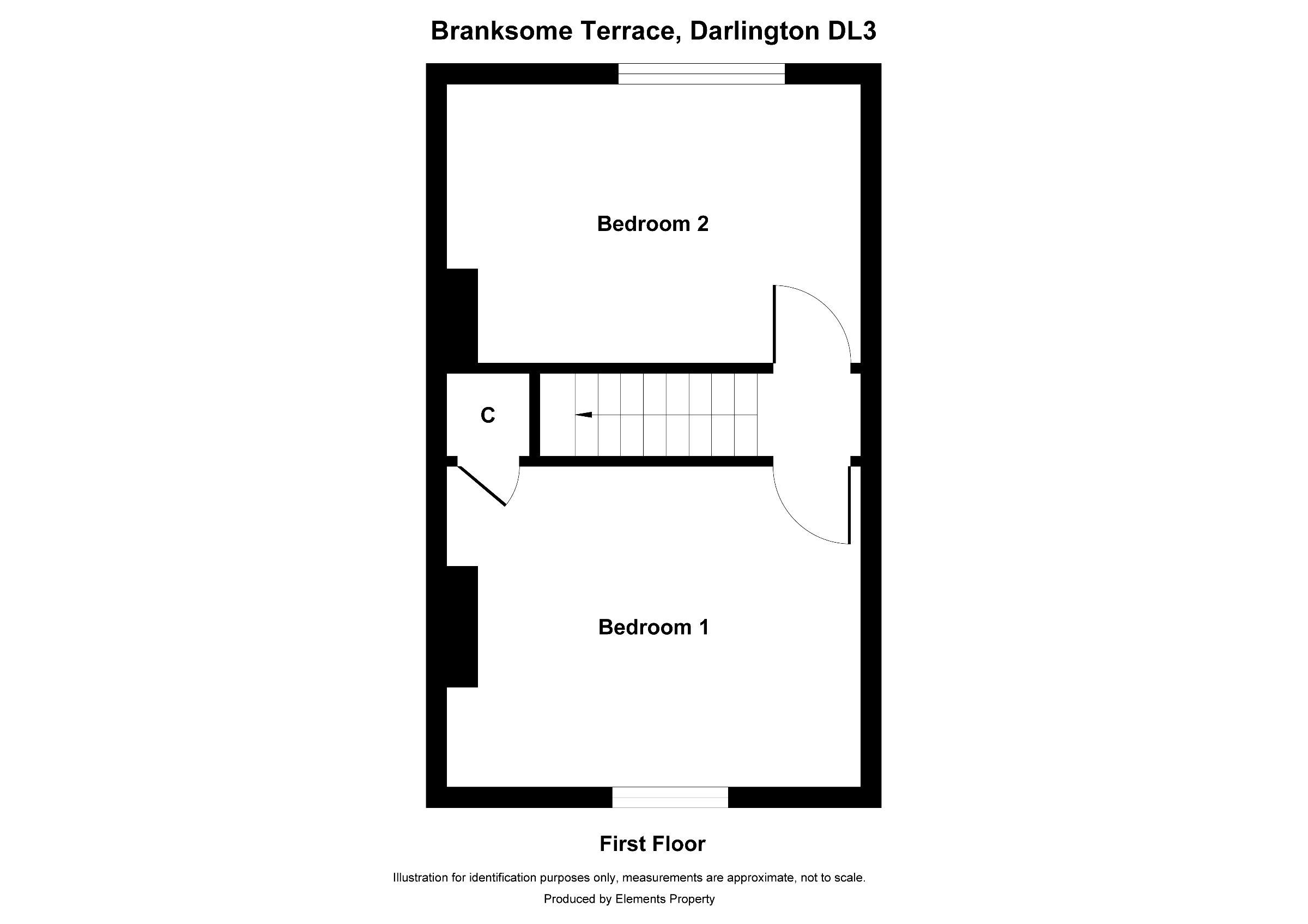2 bed terraced house to rent in Branksome Terrace, Darlington - Property floorplan