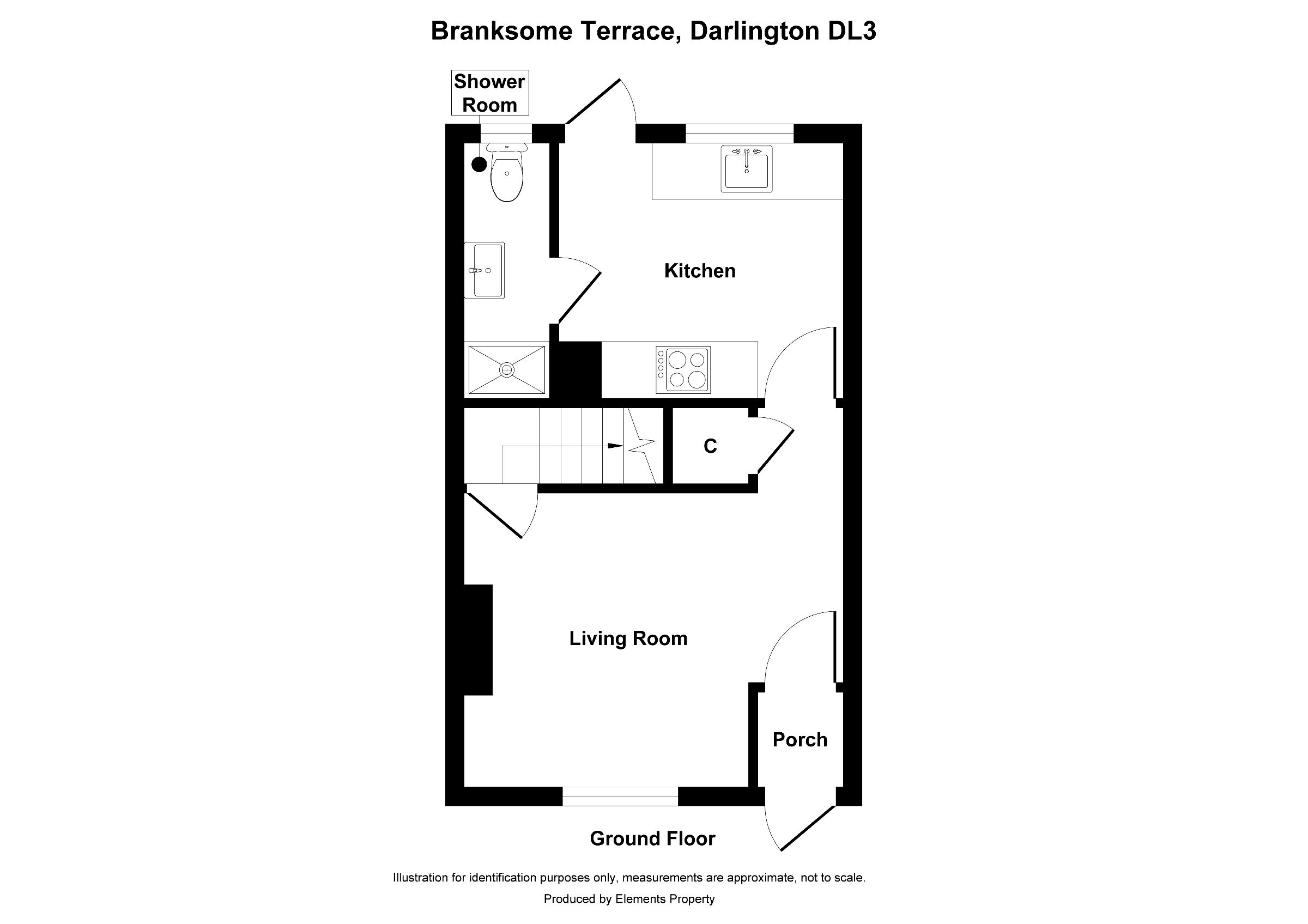 2 bed terraced house to rent in Branksome Terrace, Darlington - Property floorplan