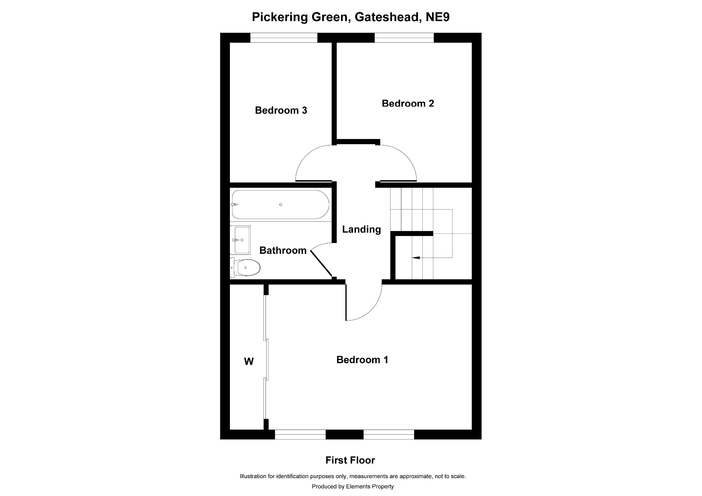 3 bed terraced house to rent in Pickering Green, Gateshead - Property floorplan