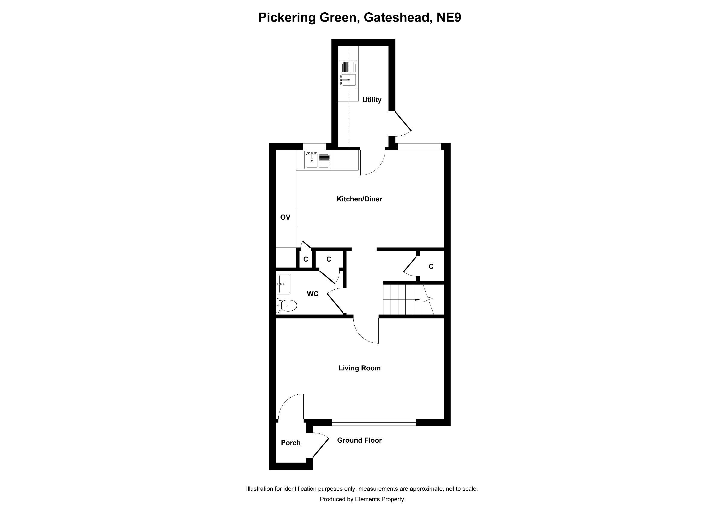 3 bed terraced house to rent in Pickering Green, Gateshead - Property floorplan