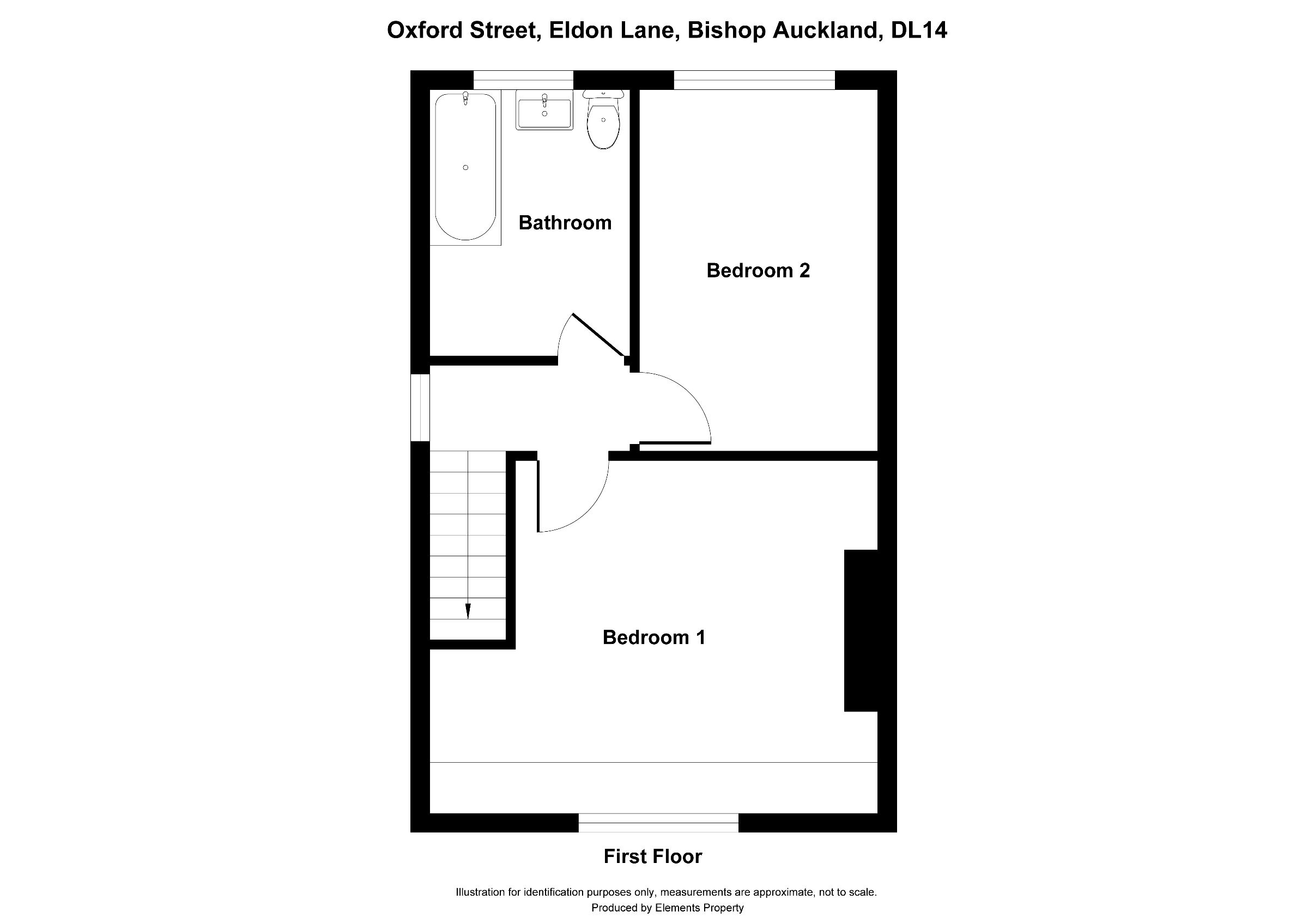 2 bed terraced house to rent in Oxford Street, Bishop Auckland - Property floorplan
