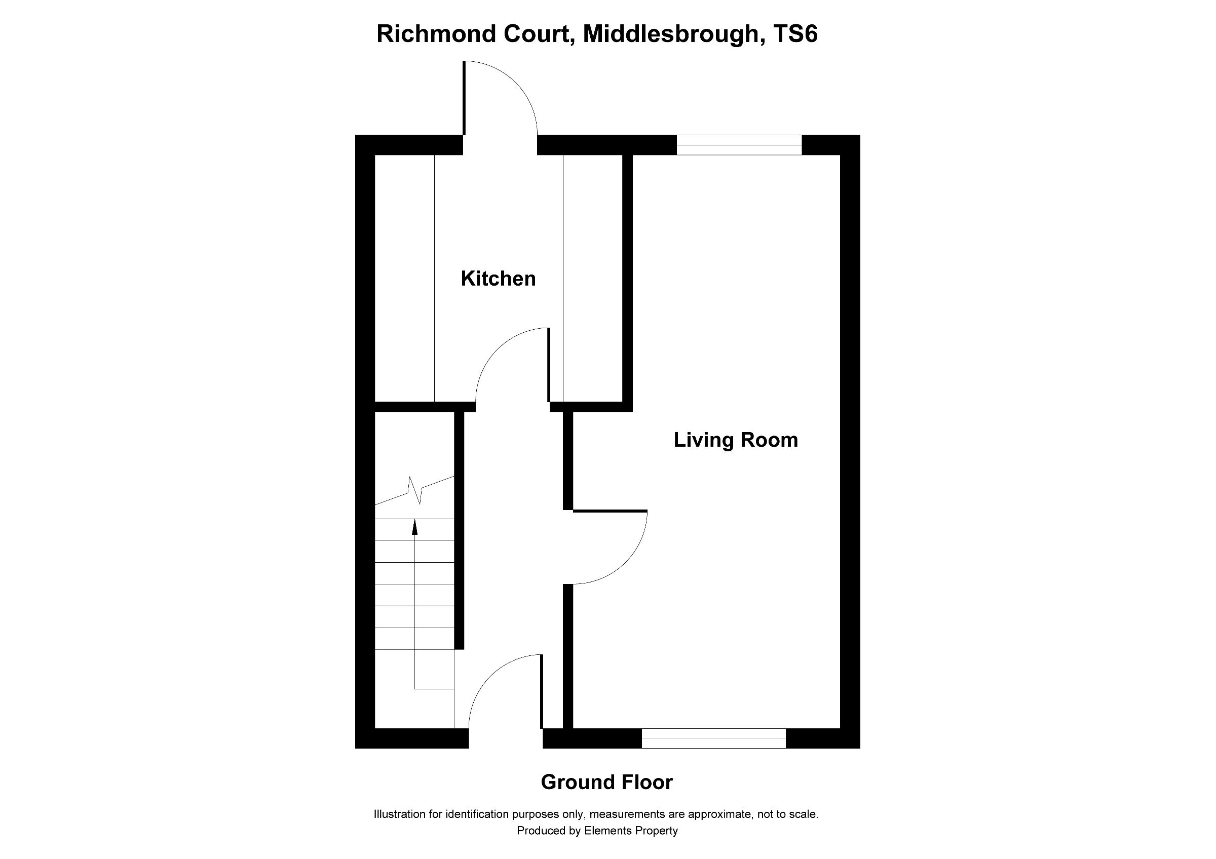 2 bed semi-detached house to rent in Richmond Court, Middlesbrough - Property floorplan