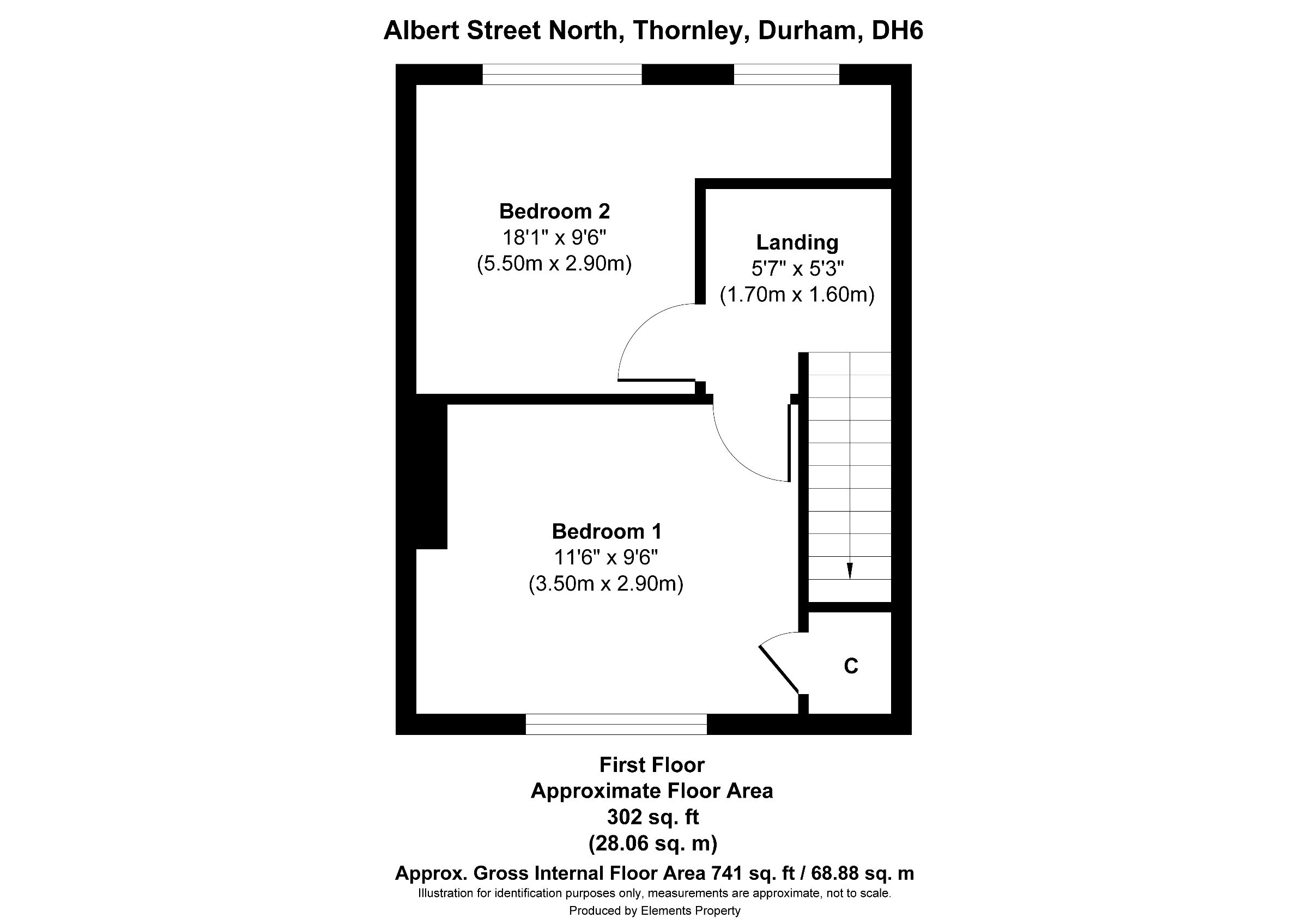 2 bed end of terrace house for sale in Albert Street North, Durham - Property floorplan