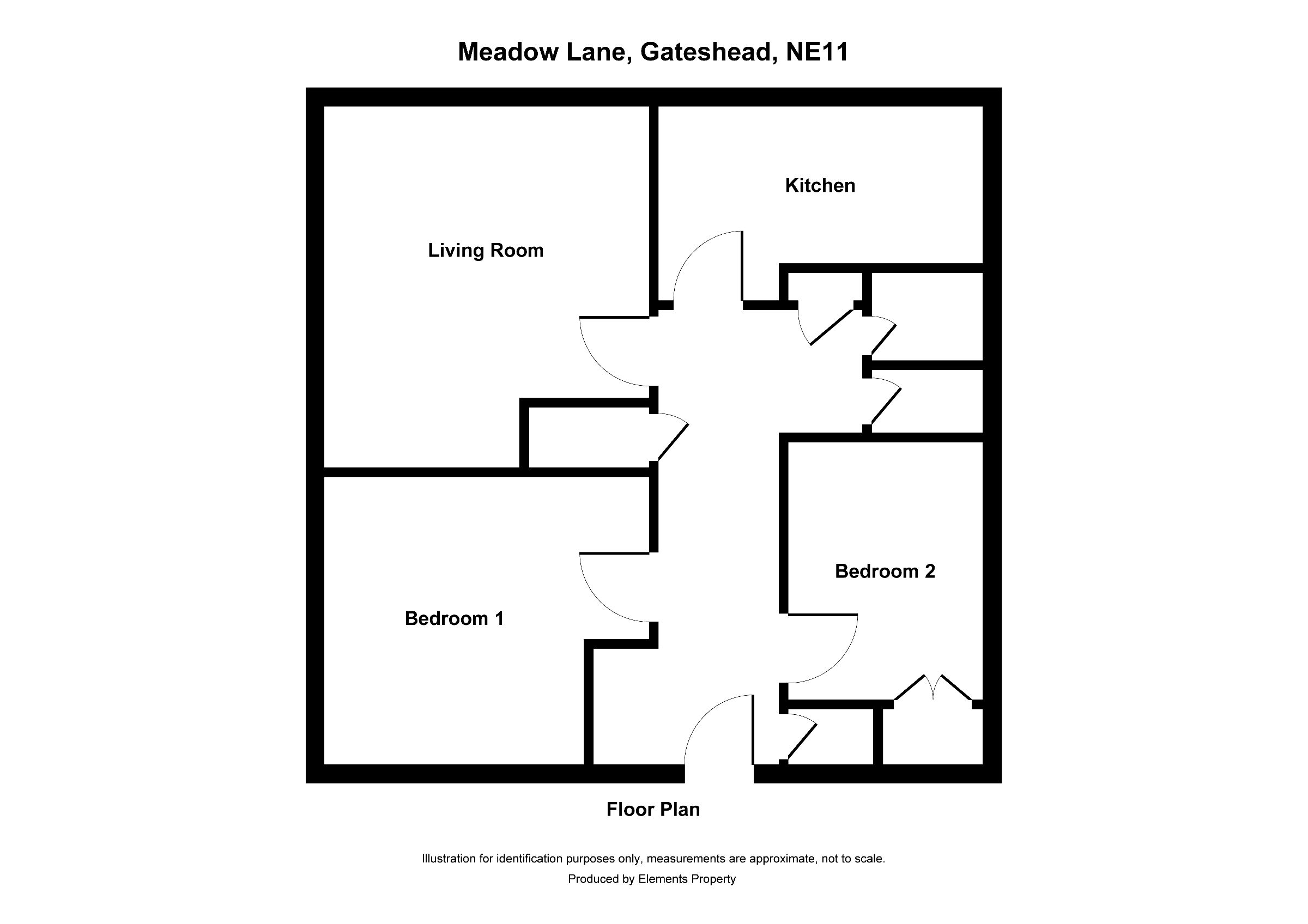 2 bed flat for sale in Meadow Lane, Gateshead - Property floorplan