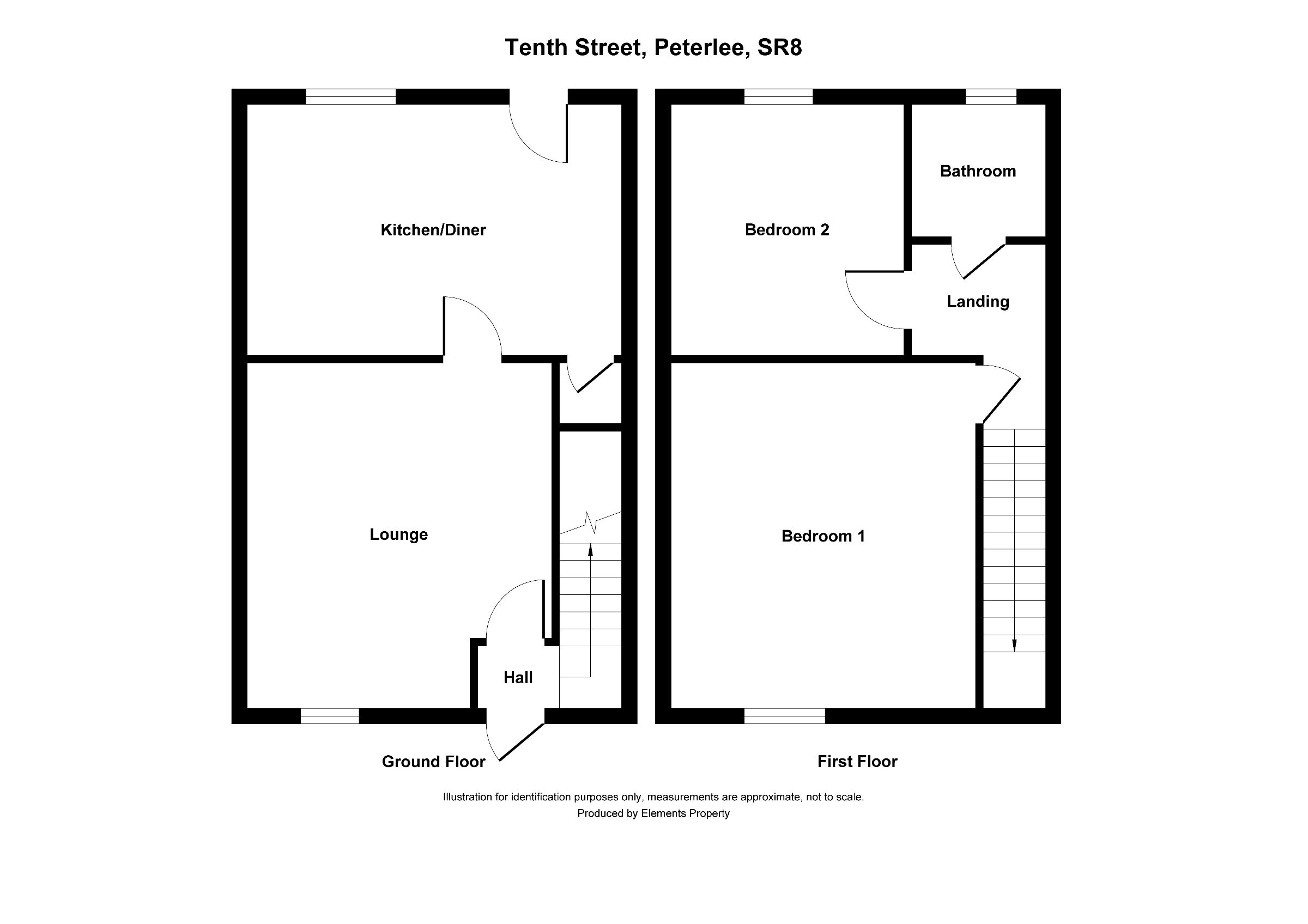 2 bed terraced house for sale in Tenth Street, Peterlee - Property floorplan
