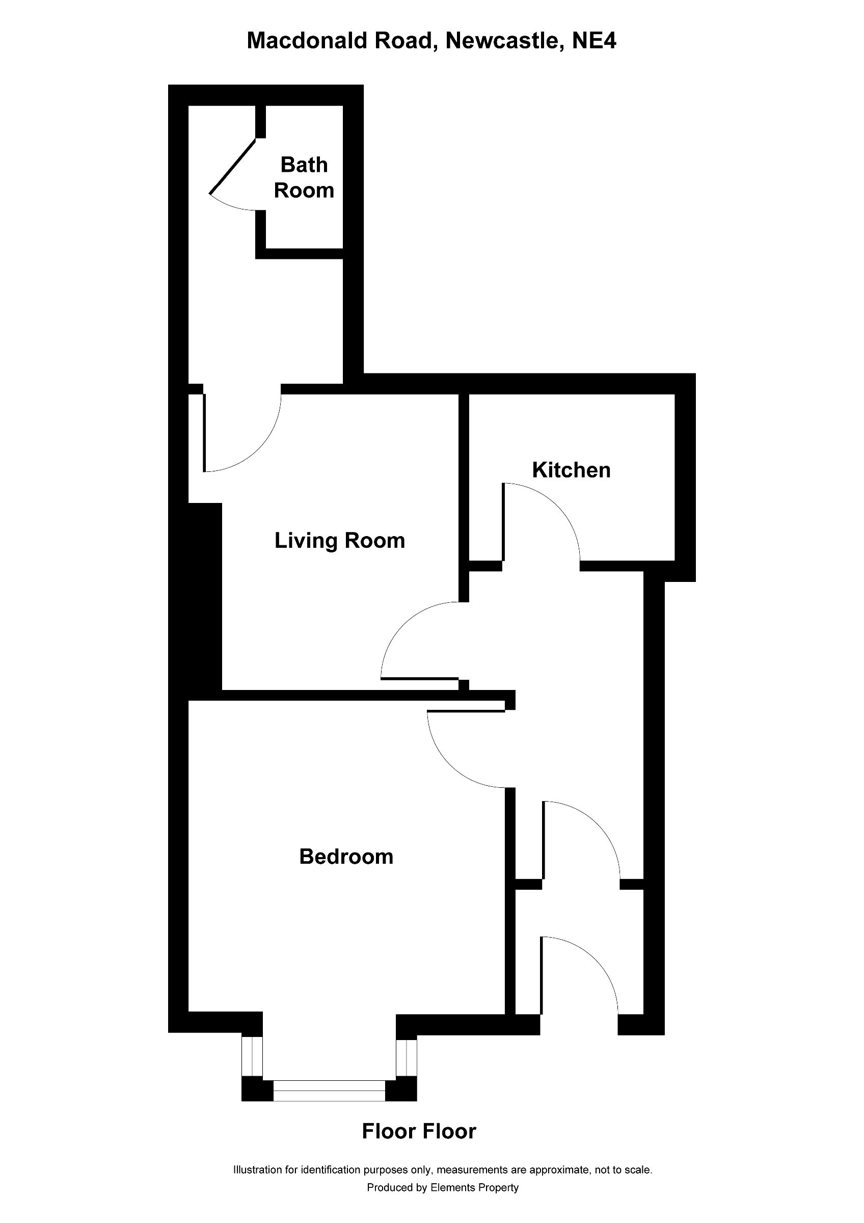 1 bed ground floor flat for sale in Macdonald Road, Newcastle upon Tyne - Property floorplan