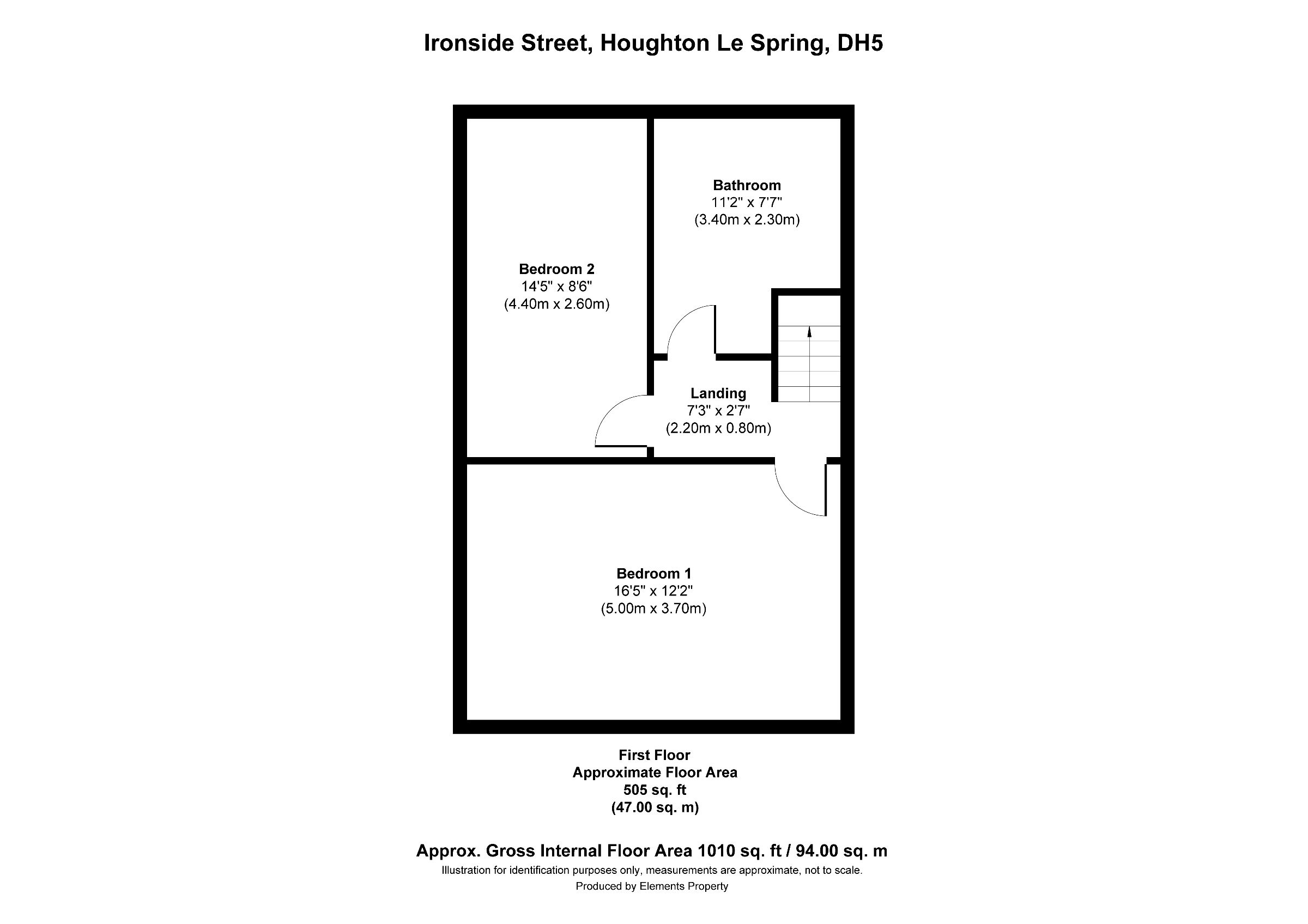 2 bed terraced house for sale in Ironside Street, Houghton le Spring - Property floorplan