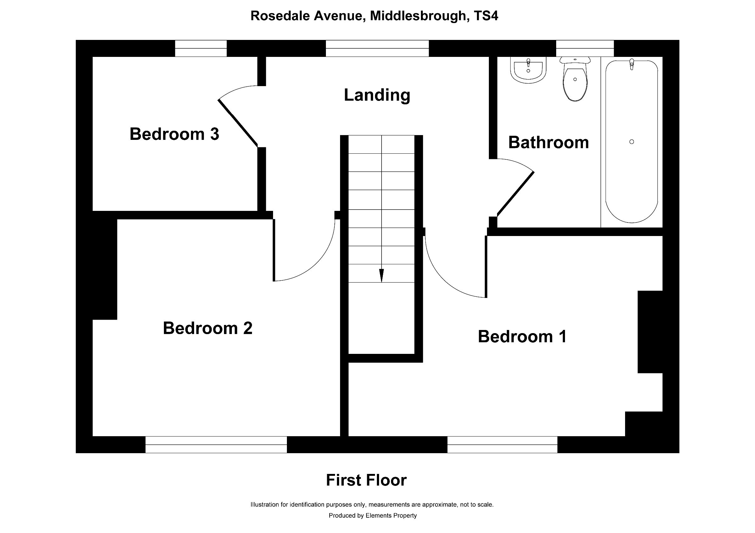 3 bed terraced house for sale in Rosedale Avenue, Middlesbrough - Property floorplan