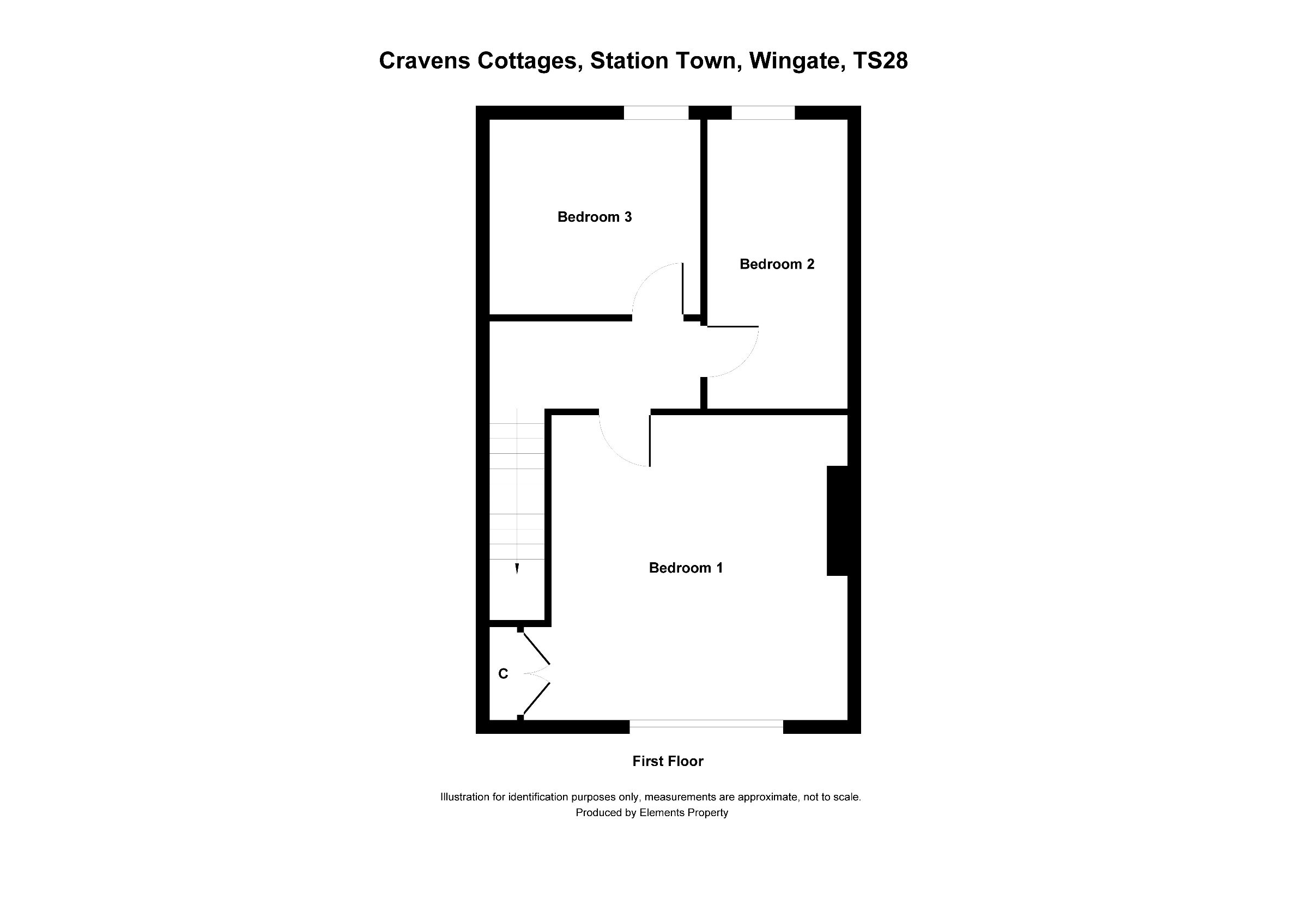 3 bed terraced house for sale in Cravens Cottages, Wingate - Property floorplan